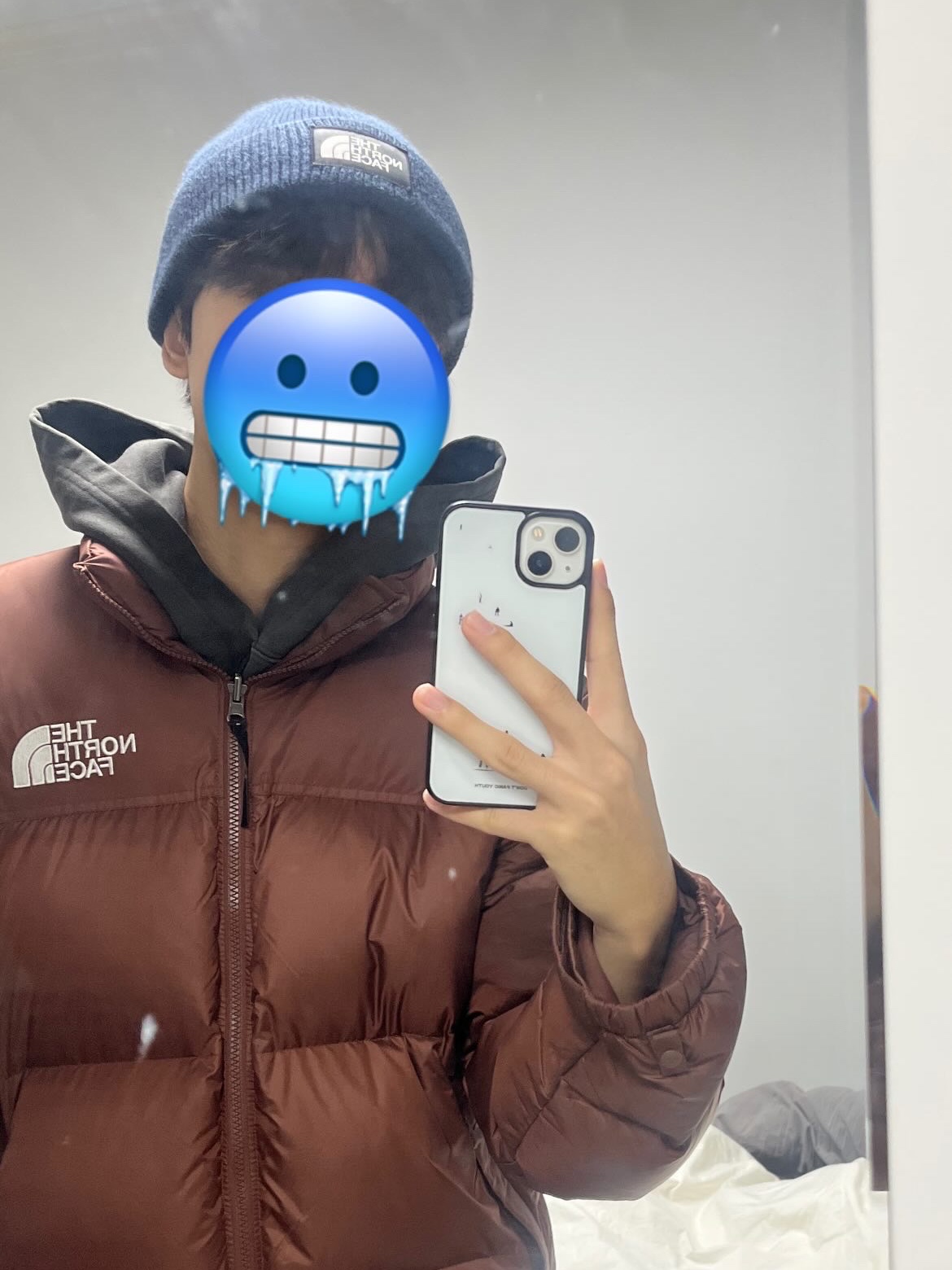 The North Face 1996 Eco Nuptse Jacket Brown, [KREAM 단독] Suade Huh Hoodie Pigment Black 착용 스타일