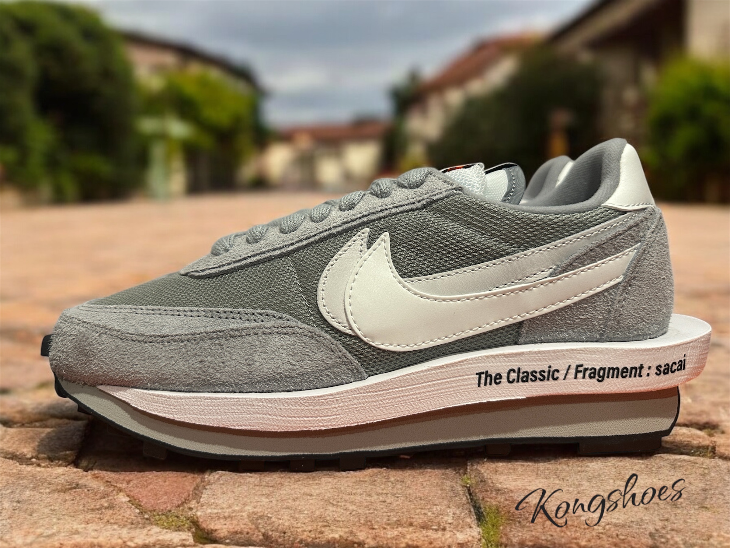 Nike x Sacai x Fragment LDWaffle Light Smoke Grey 착용 스타일