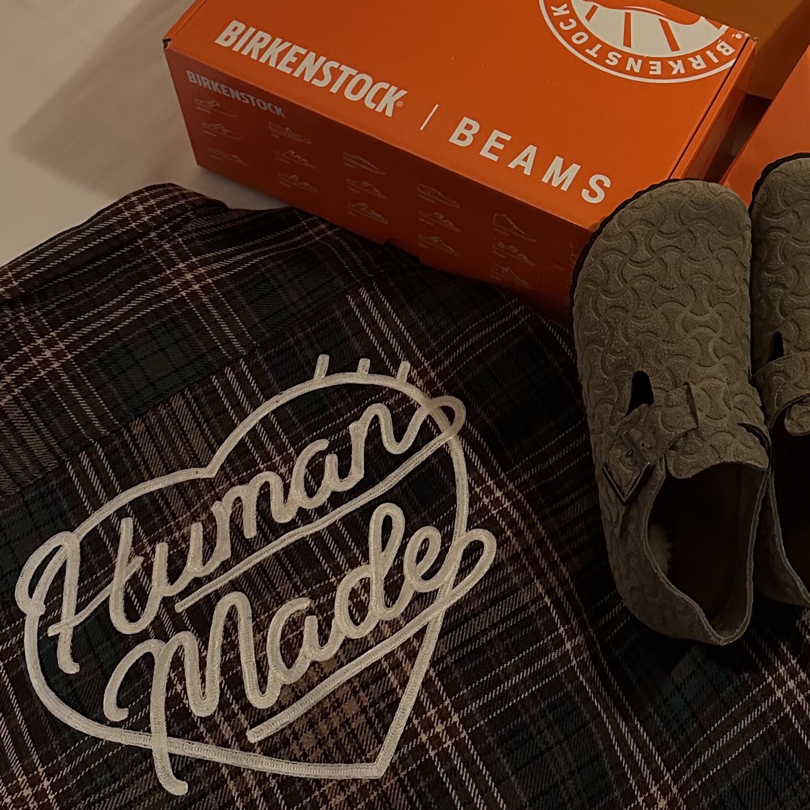 Human Made Check Shirt Brown 착용 스타일