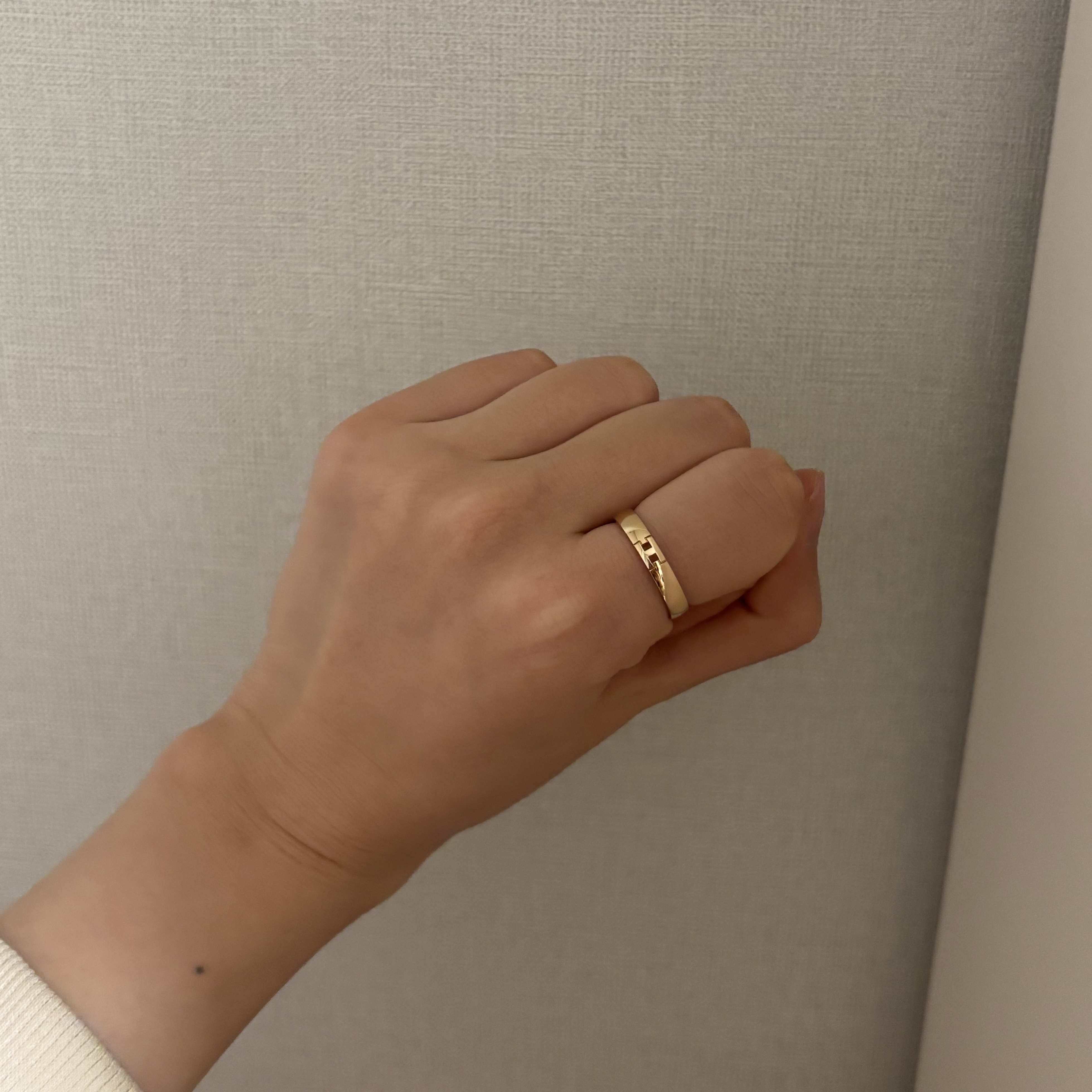 (W) Hermes Ever Herakles Wedding Band Rose Gold 착용 스타일