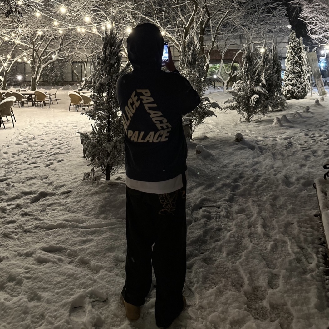 Palace P3 Felt Hood Navy - 23FW, Nike Air Force 1 '07 WB Flax 착용 스타일 - 1