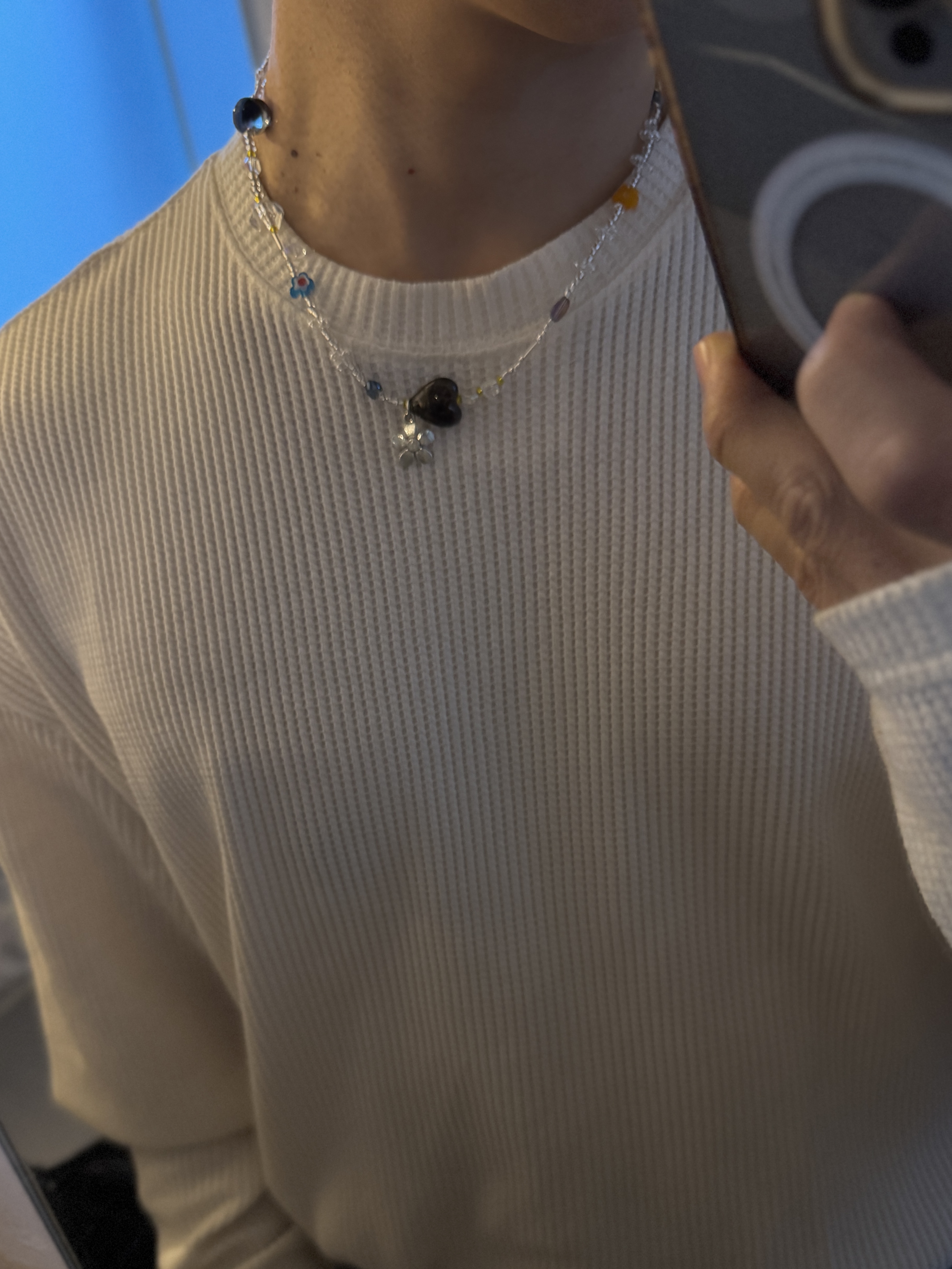 Gentle Monster x Maison Margiela MM113 Black Clear 착용 스타일 - 4