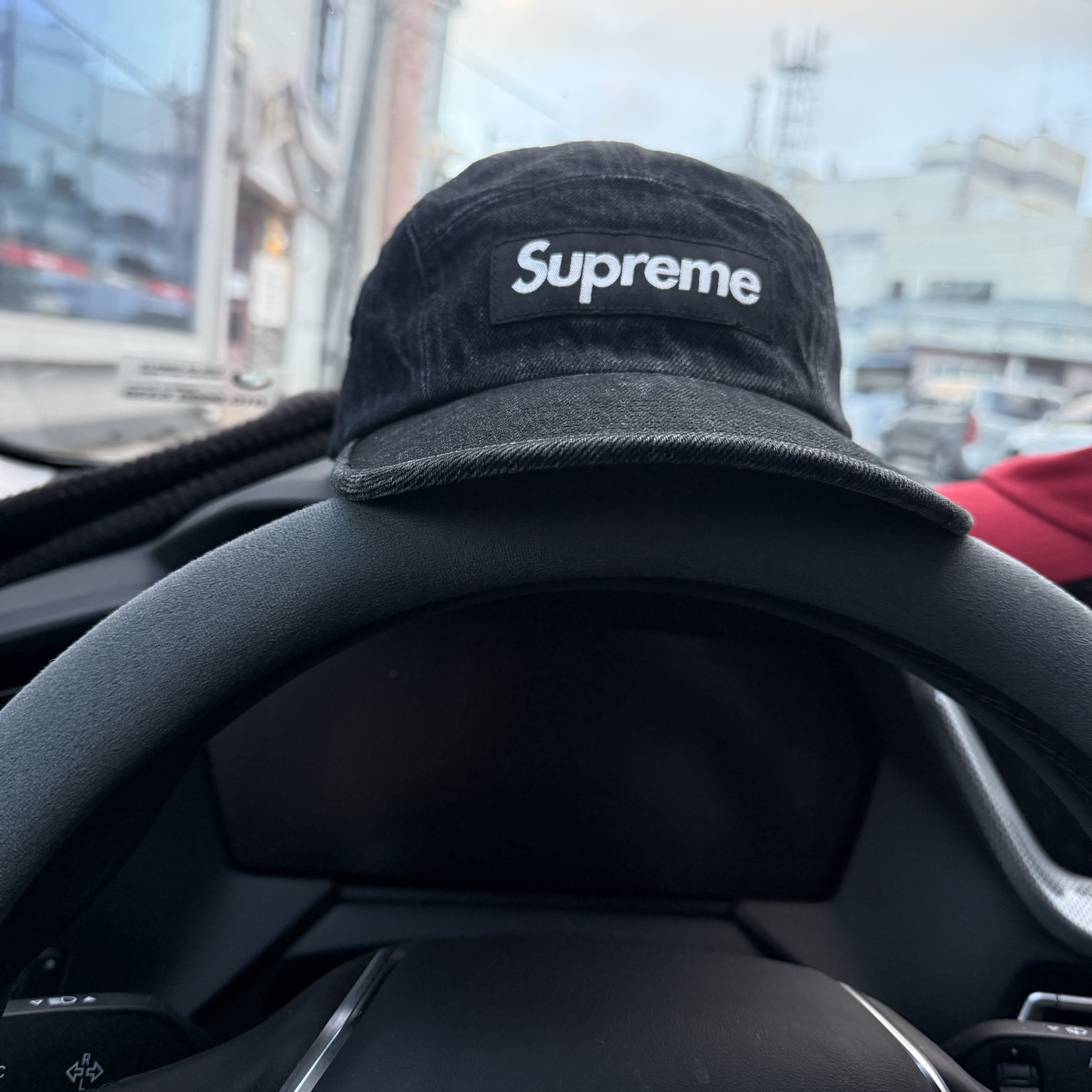 Supreme Denim Camp Cap Black - 24SS 착용 스타일