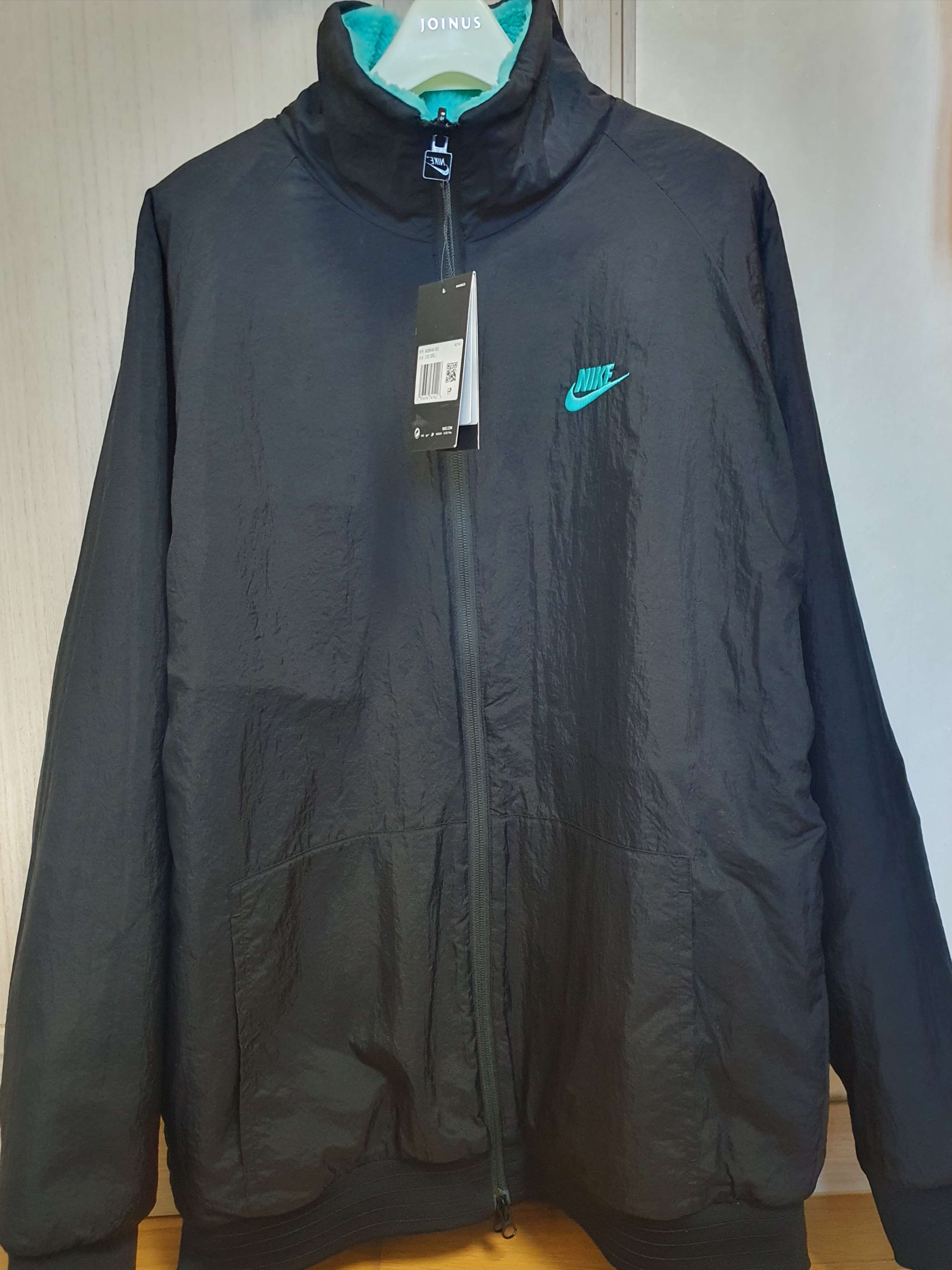 Nike Big Swoosh Full Zip Jacket Hyper Jade Black 착용 스타일