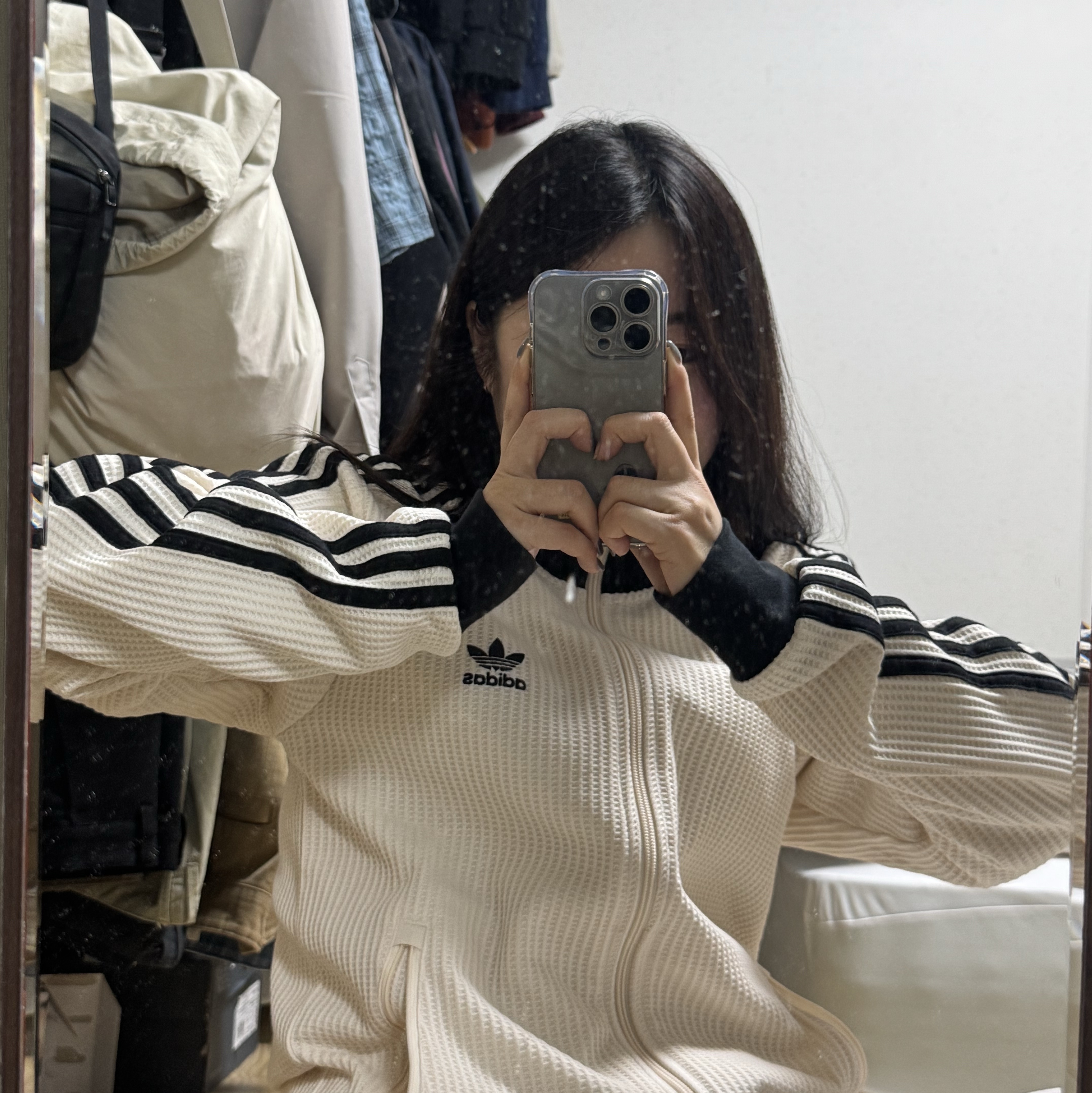 Adidas Waffle Beckenbauer Track Top Wonder White - KR Sizing 착용 스타일