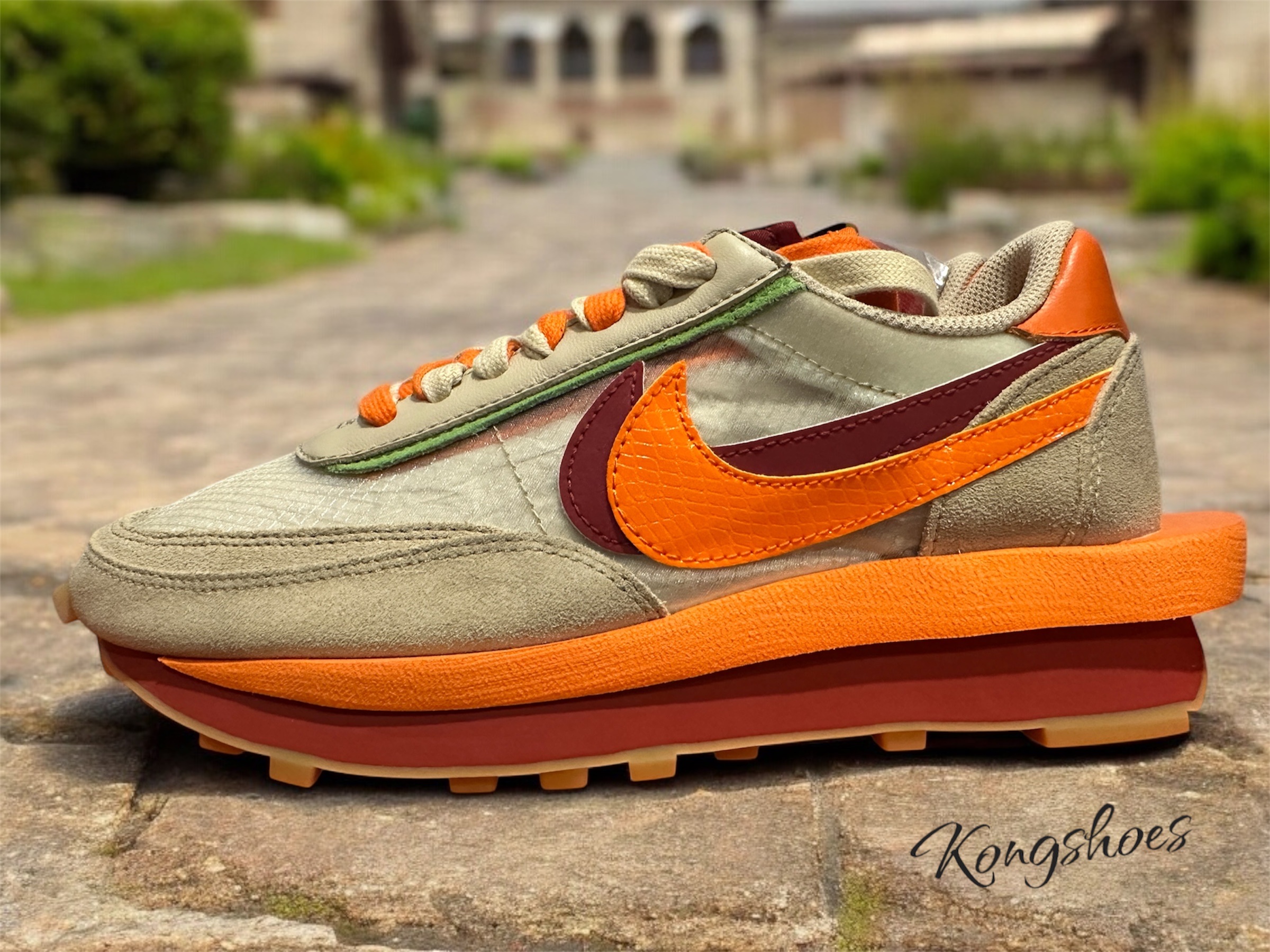 Nike x Sacai x Clot LDWaffle Orange Blaze 착용 스타일