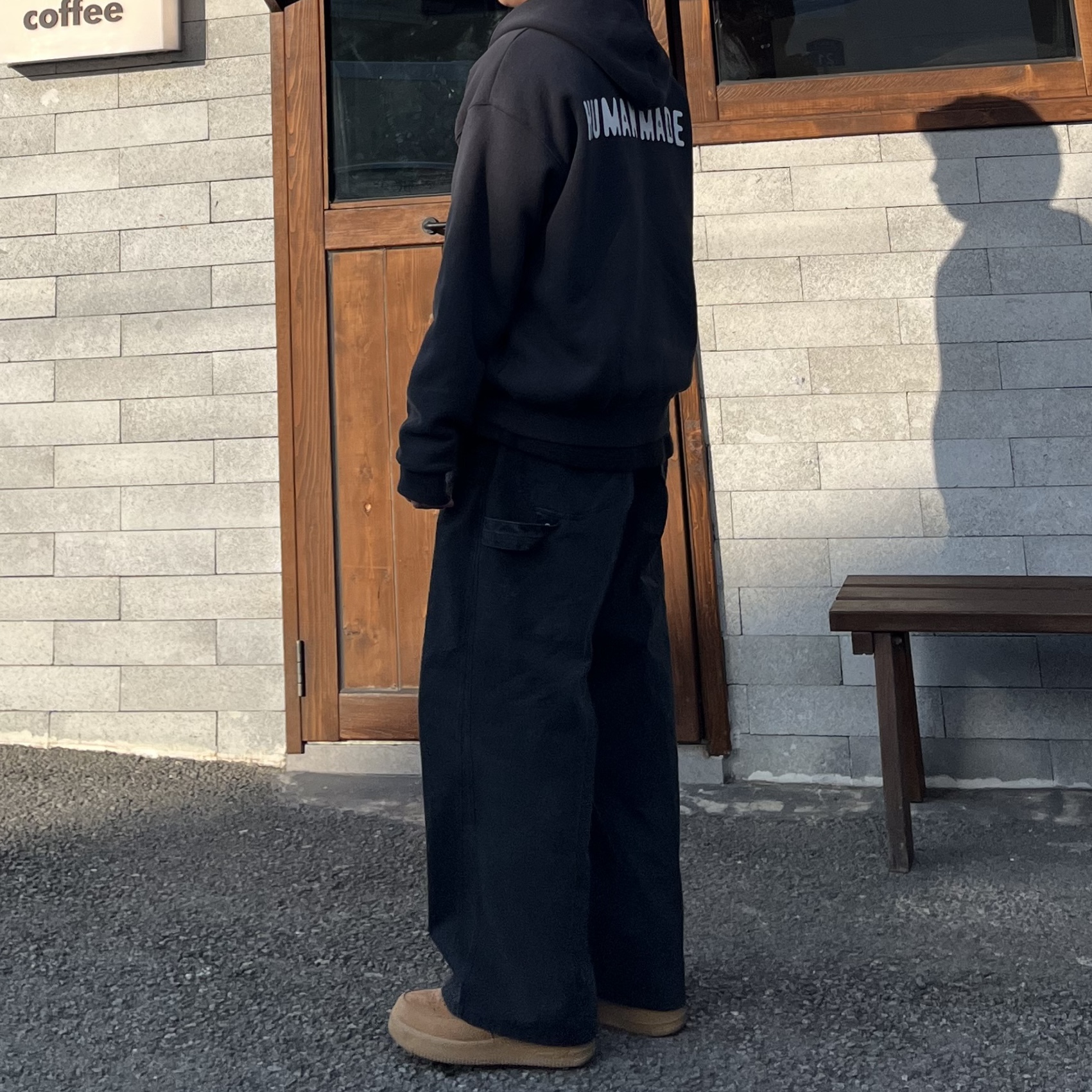Human Made Zip-Up Heart Hoodie Black 착용 스타일