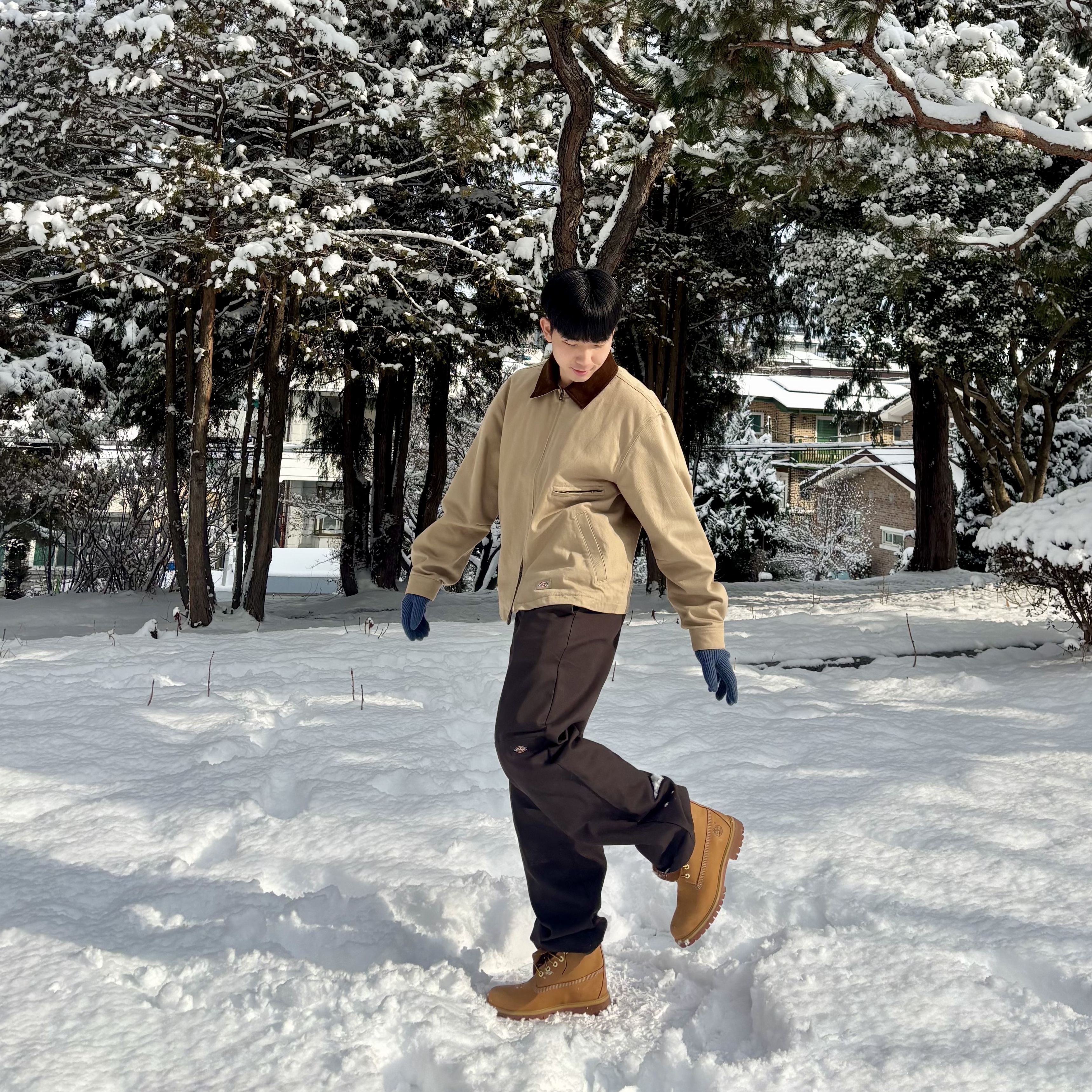 Timberland Premium 6 inch Waterproof Boot Wheat Nubuck - Wide, Dickies Loose Fit Double Knee Work Pants Khaki 착용 스타일 - 2