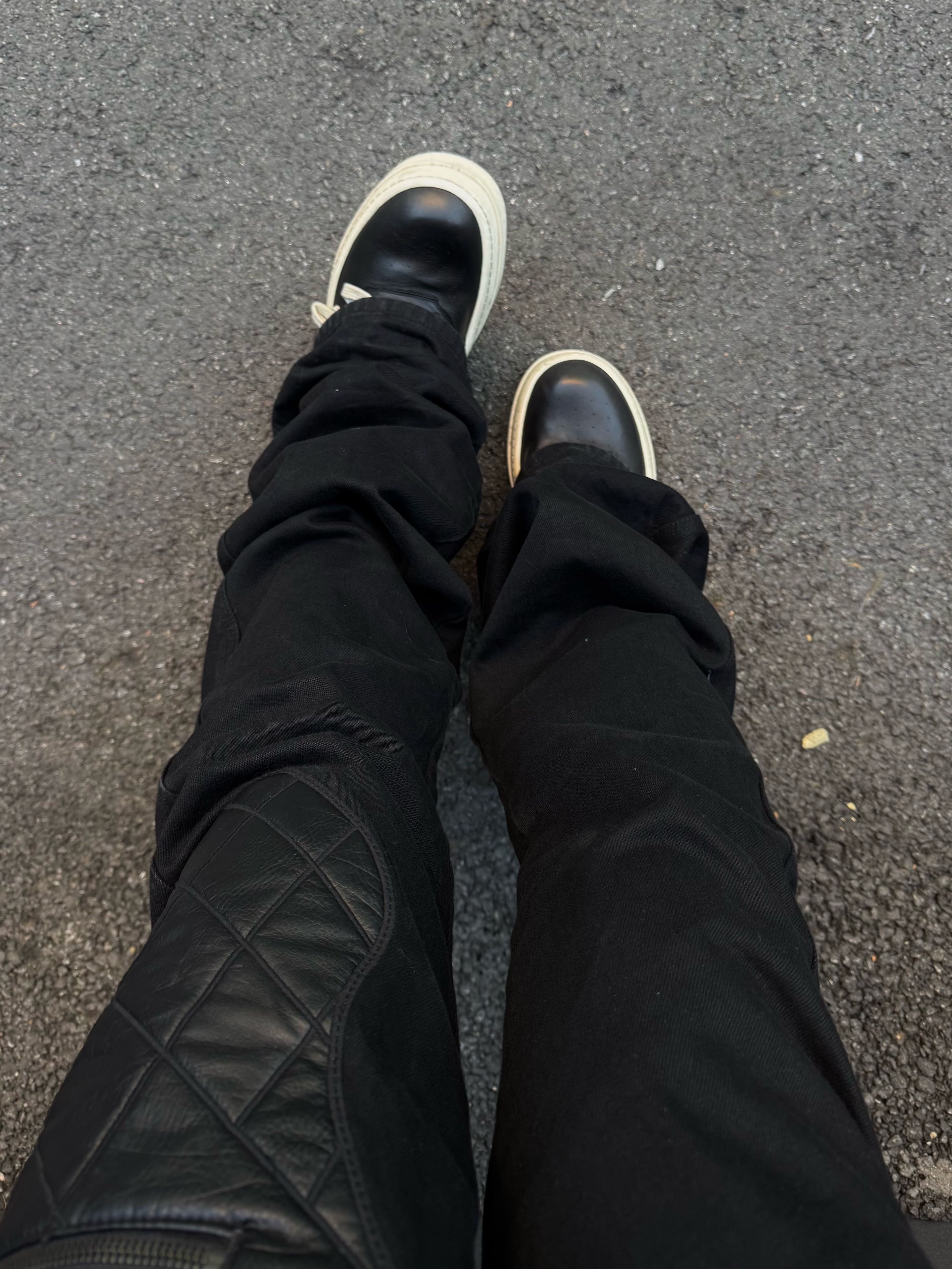 Rick Owens Mega Bumper Geobasket Black Milk 착용 스타일 - 2