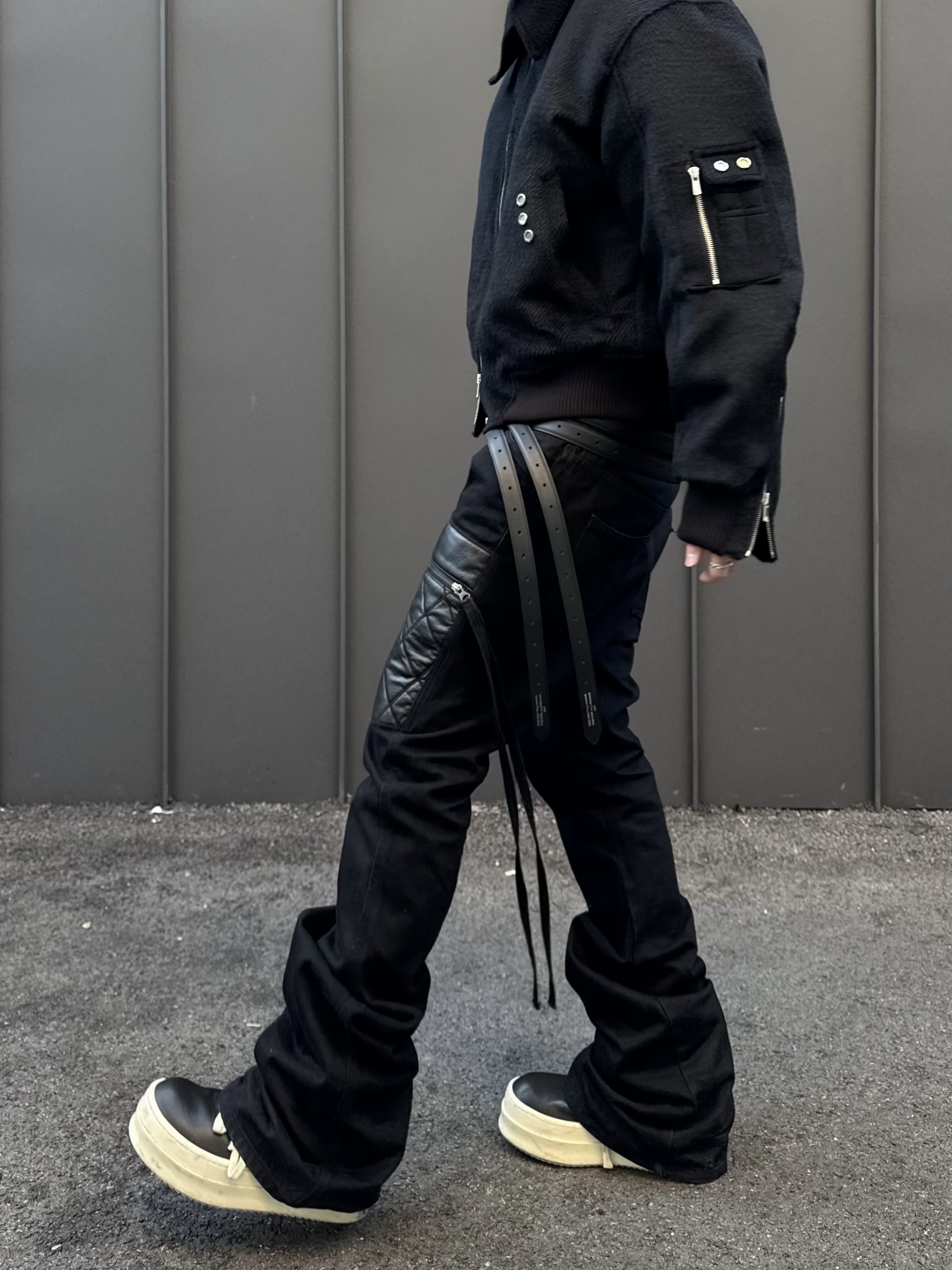 Rick Owens Mega Bumper Geobasket Black Milk 착용 스타일 - 4