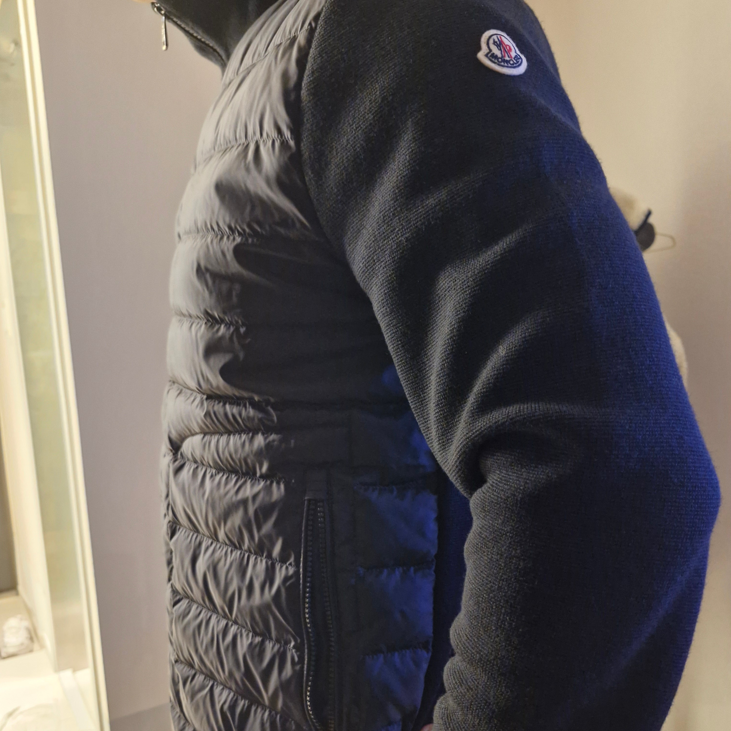 Moncler Padded Wool Cardigan Black - 24FW 착용 스타일