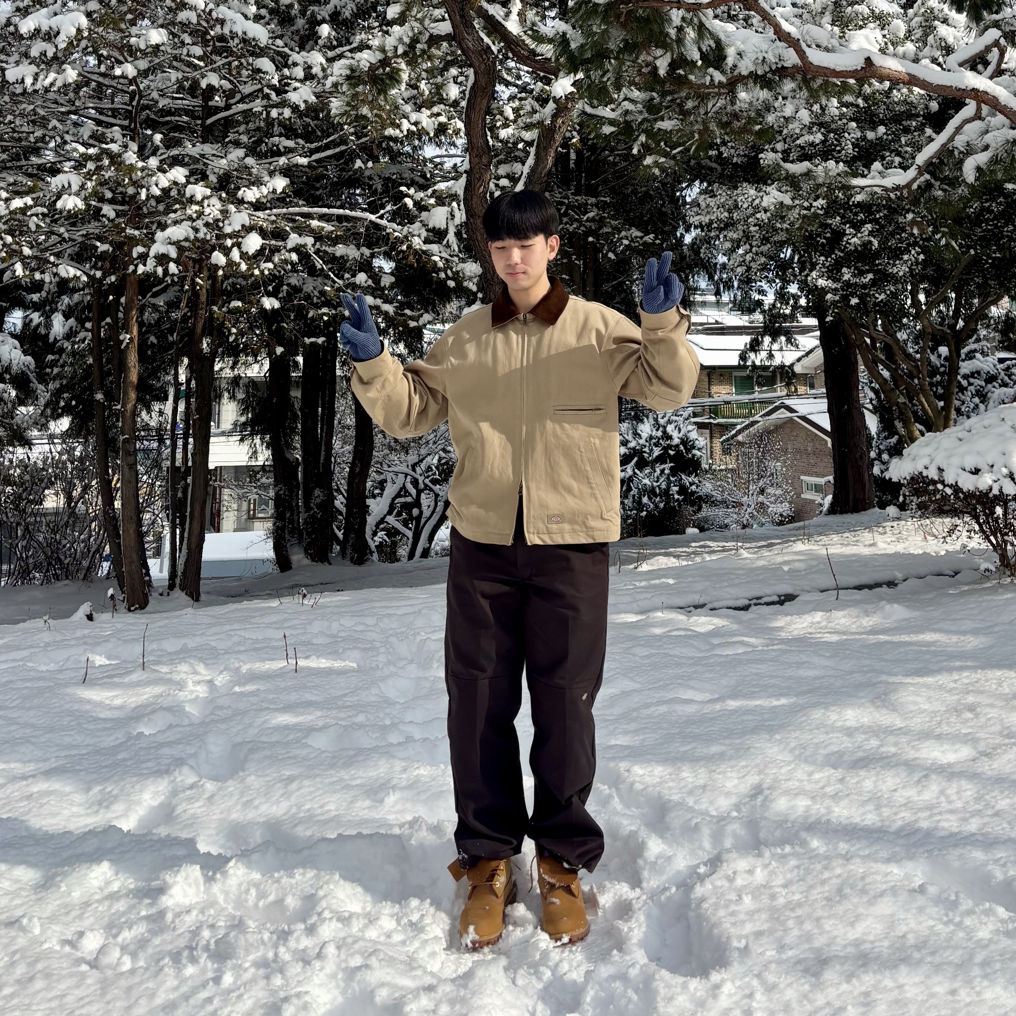Timberland Premium 6 inch Waterproof Boot Wheat Nubuck - Wide, Dickies Loose Fit Double Knee Work Pants Khaki 착용 스타일 - 1