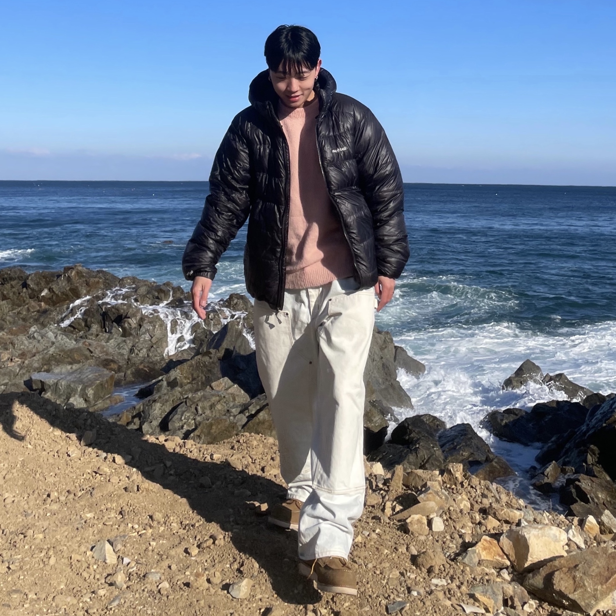 Montbell US Mirage Parka Black 착용 스타일 - 1