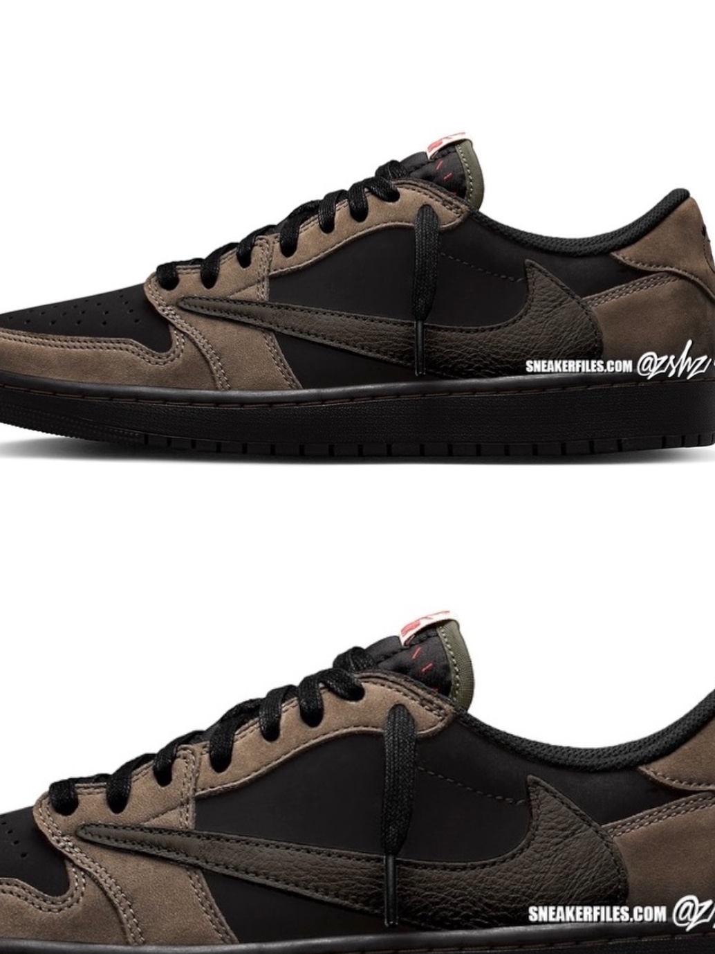 Jordan 1 x Travis Scott Retro Low OG SP Velvet Brown and Dark Mocha 착용 스타일 - 5