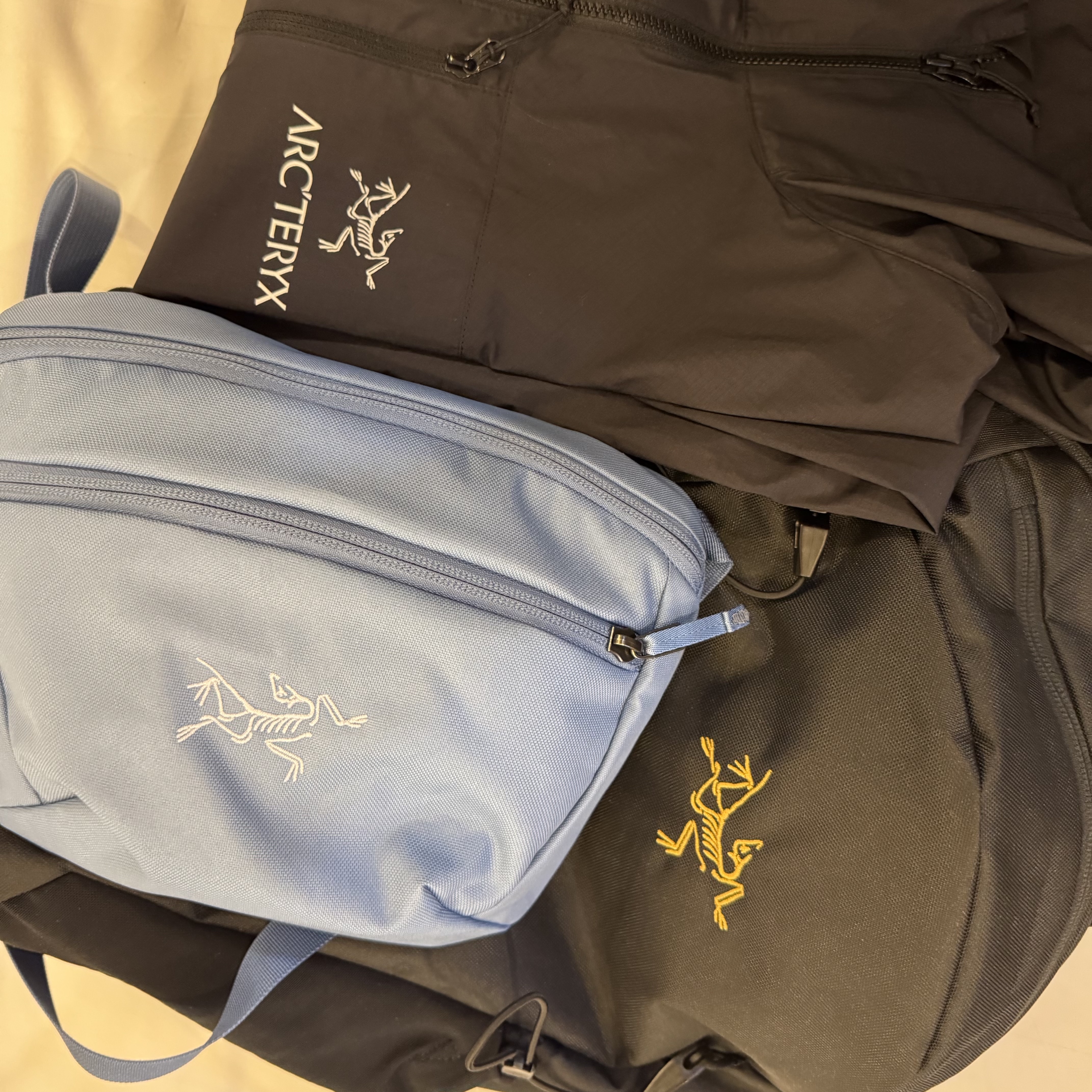 Arc'teryx Mantis 2 Waistpack Stone Wash, Arc'teryx Squamish Hoody Black 착용 스타일