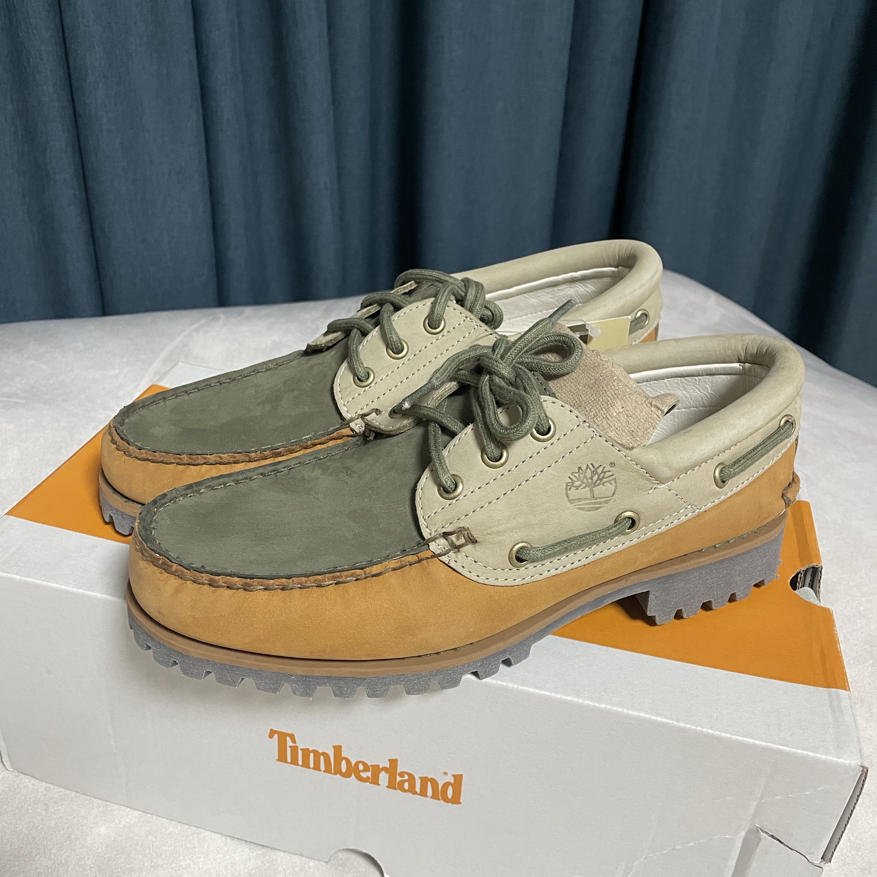 Timberland 3-Eye Lug Boat Shoes Wheat - Wide 착용 스타일
