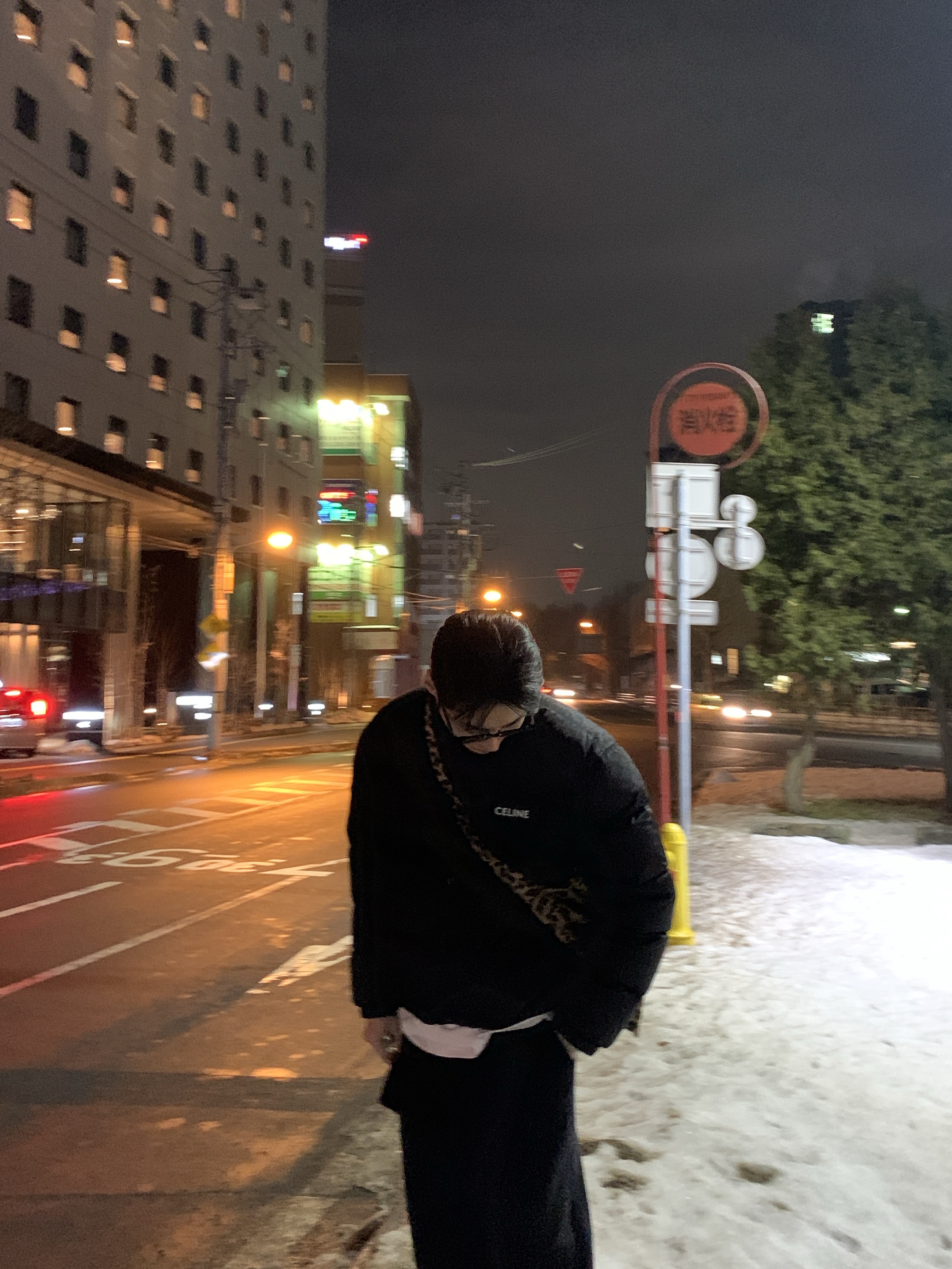 Celine Triomphe Nylon Jacquard Down Jacket Black, Gentle Monster x Maison Margiela MM117 Black Clear 착용 스타일 - 2
