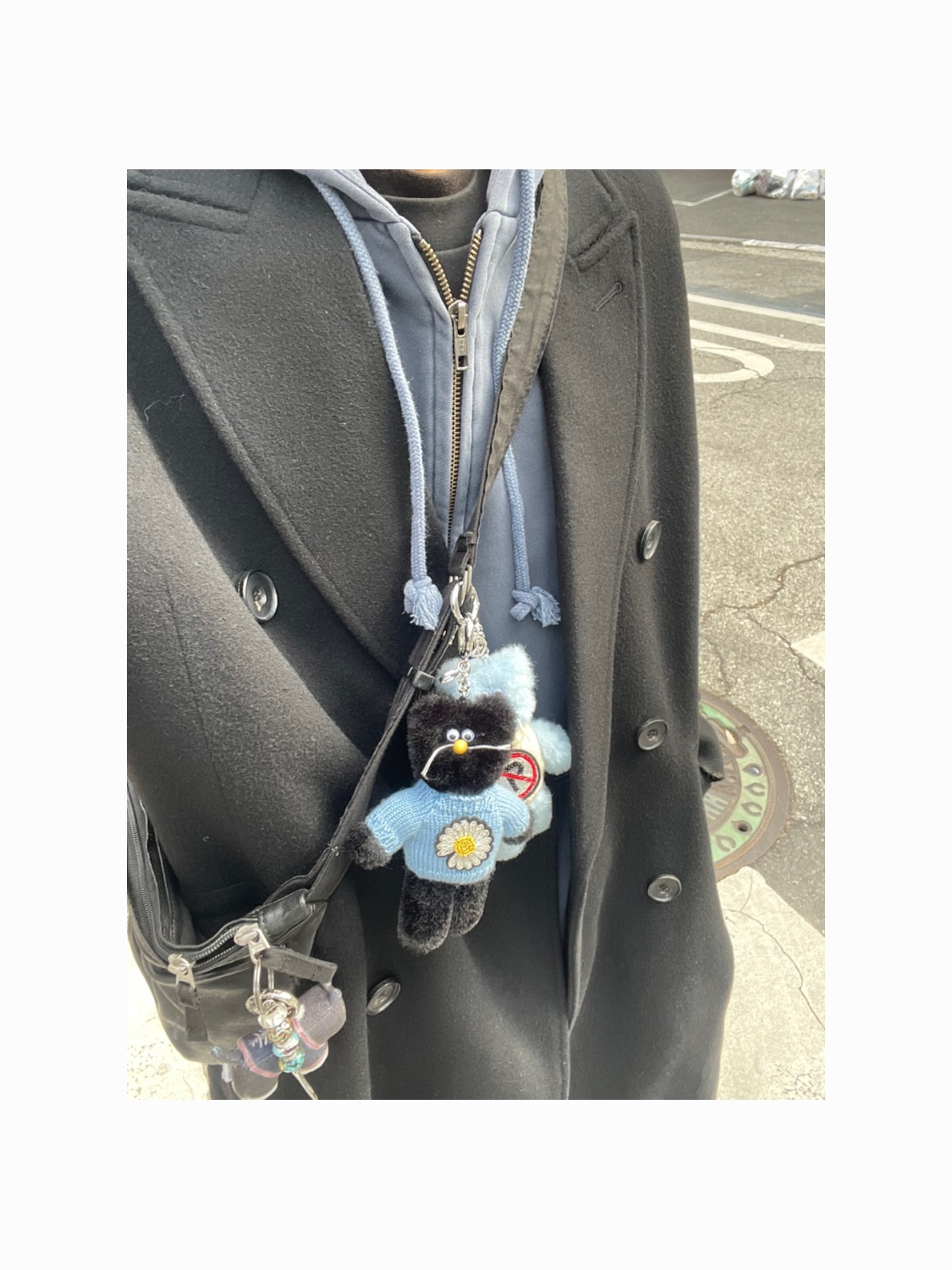 Polyteru Human Index Human Loosed Zip Hoodie Washed Blue, Polyteru Calf Bag Black Lambskin 착용 스타일 - 1
