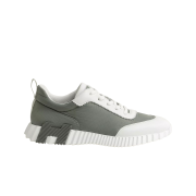 Hermes Bouncing Sneakers Ripstop Fabric Calfskin & Etoupe Blanc
