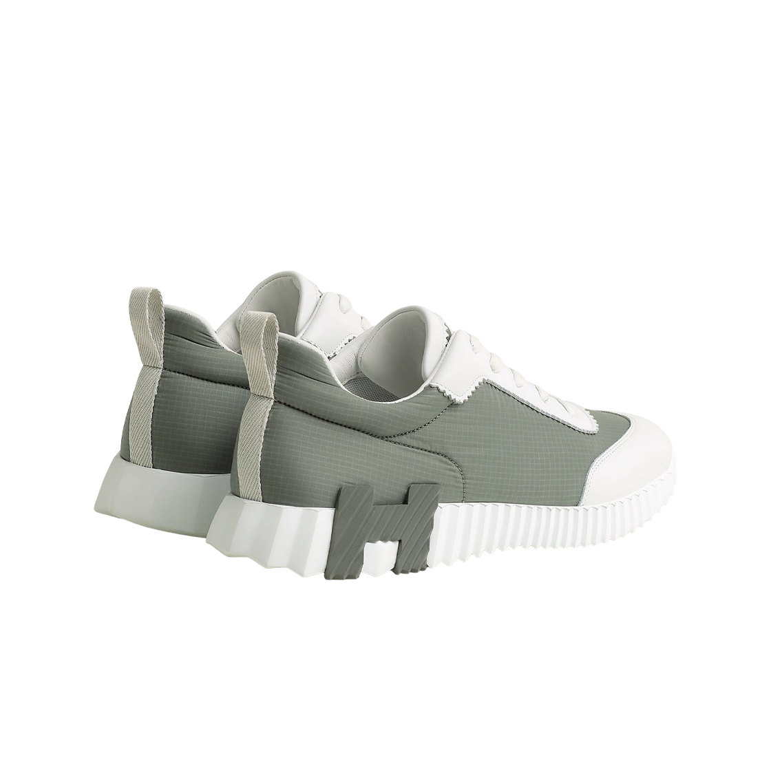 에르메스 바운싱 스니커즈 립스탑 패브릭 카프스킨 & 에뚜쁘 블랑(Hermes Bouncing Sneakers Ripstop Fabric Calfskin & Etoupe Blanc) - 3