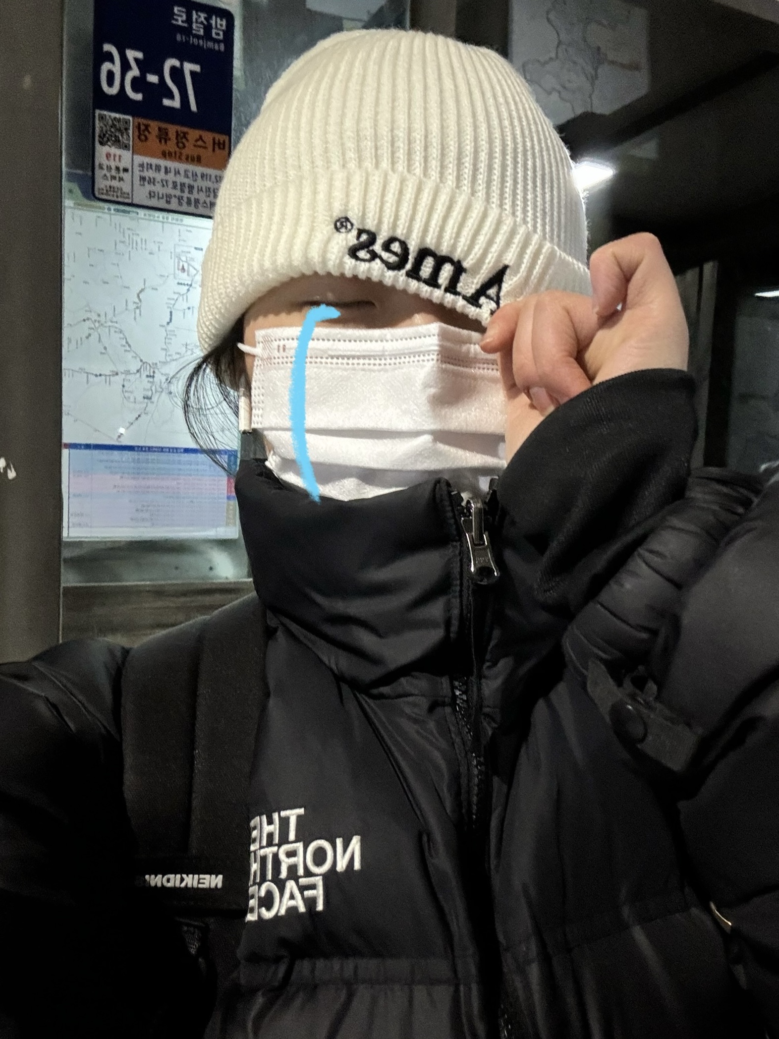 The North Face 1996 Eco Nuptse Jacket Black 착용 스타일