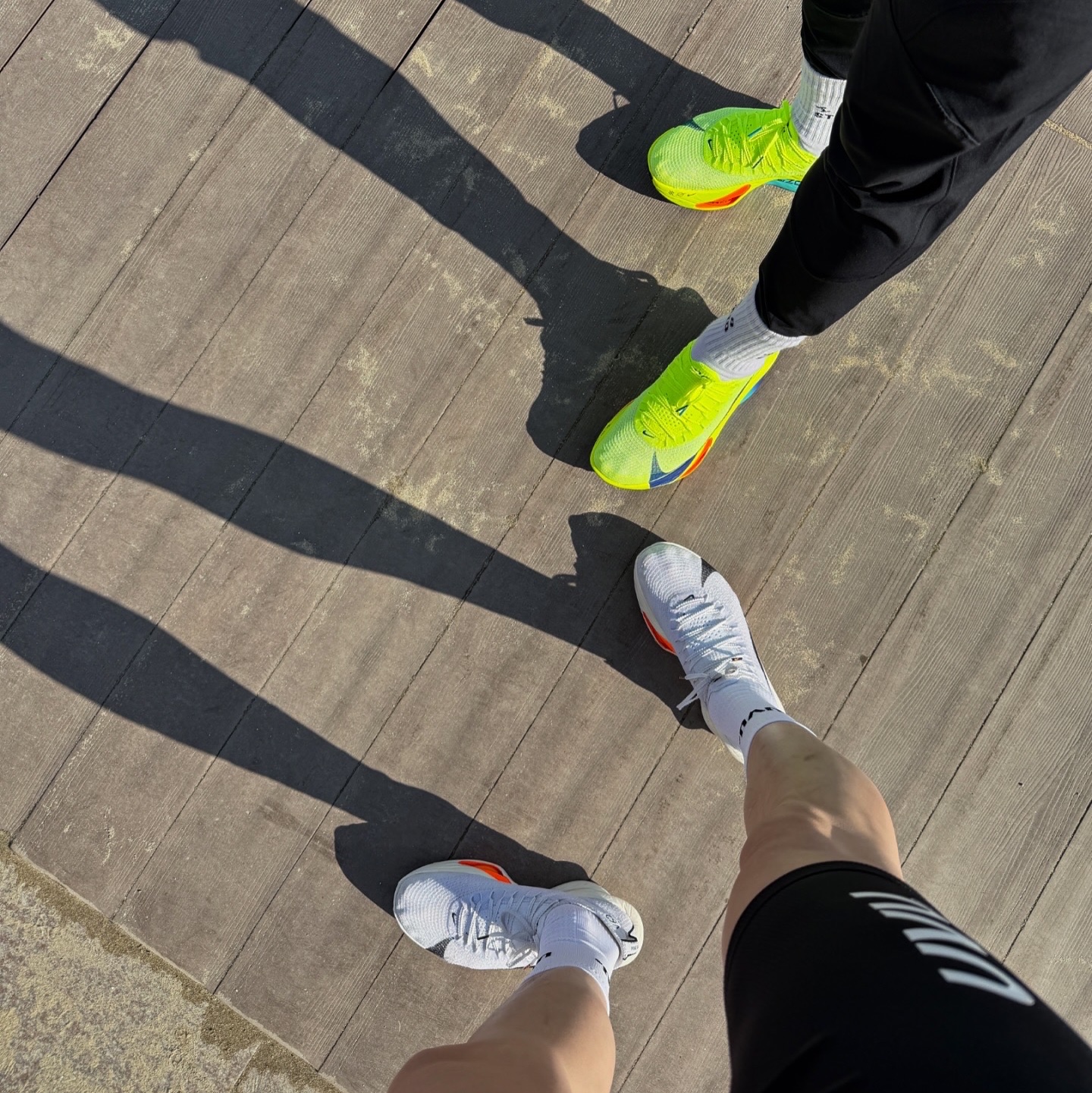 Nike Air Zoom Alphafly Next% 3 Proto White Total Orange, UVU Half Tights Black 착용 스타일 - 4