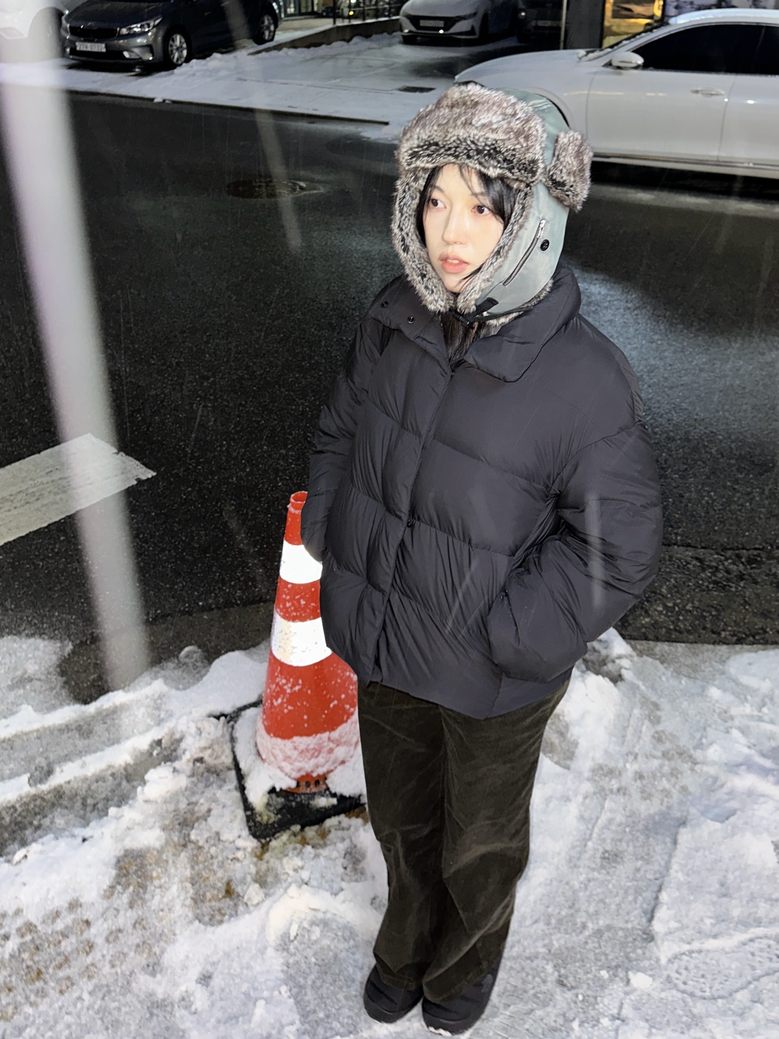 The North Face Nuptse Mule Black, Palace P2B Reverso Fur Trooper Olive - 24FW 착용 스타일