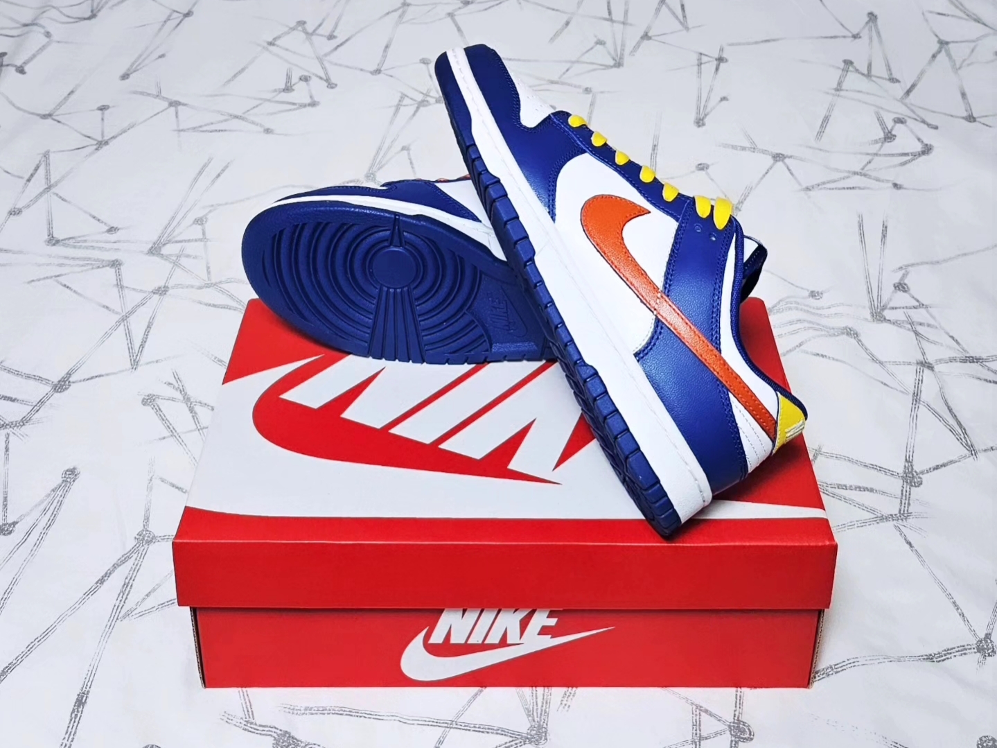 Nike Dunk Low Retro White Concord 착용 스타일 - 4