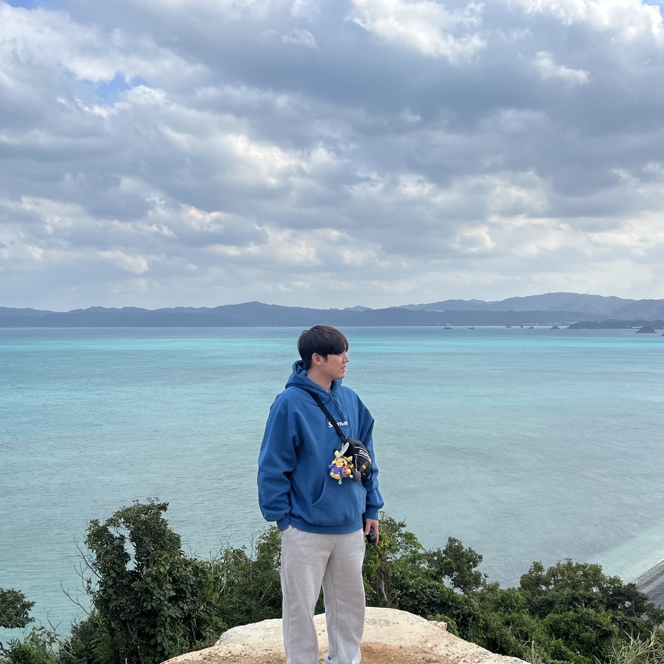 Supreme Box Logo Hooded Sweatshirt Blue - 23FW 착용 스타일