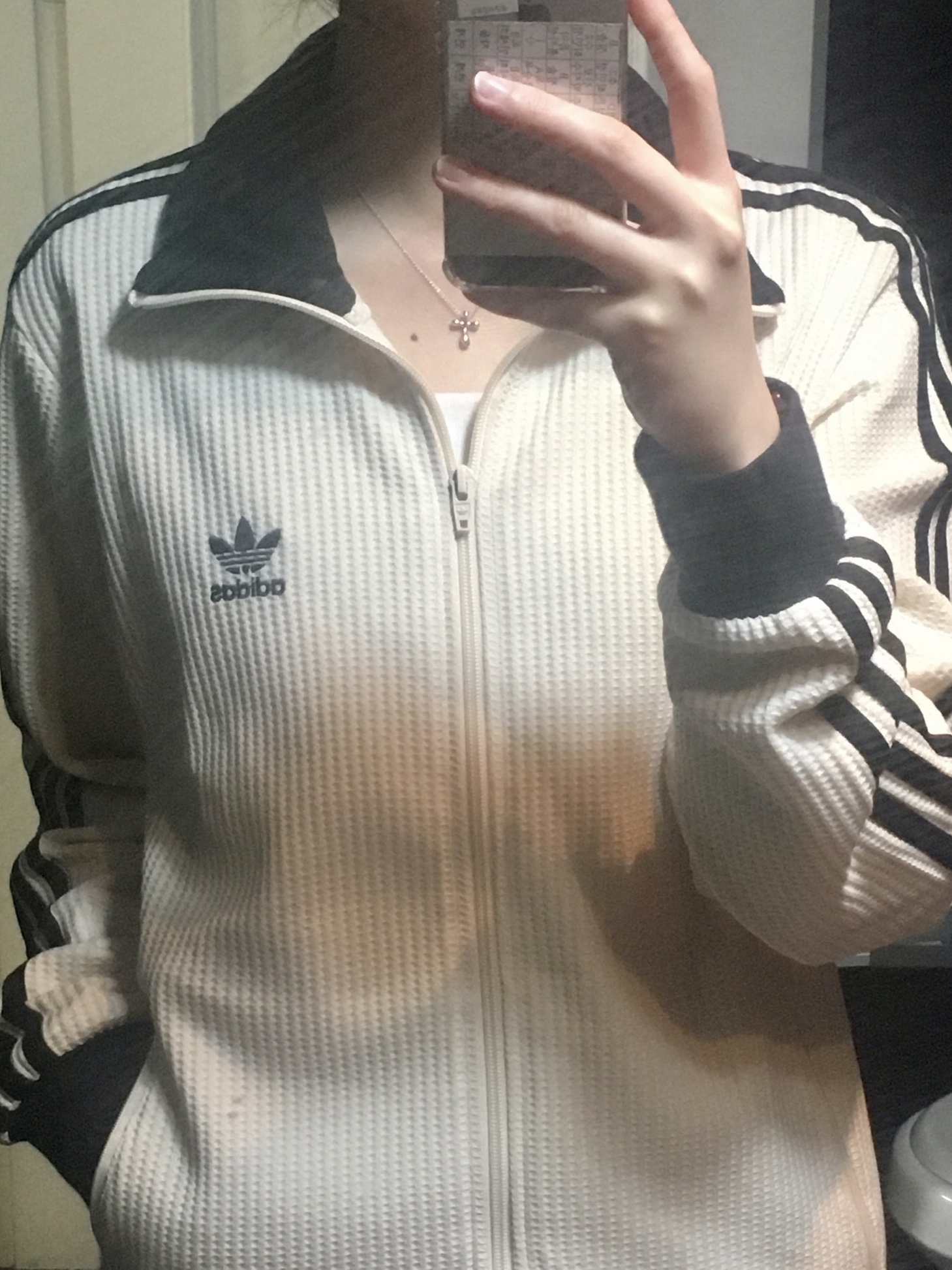 Adidas Waffle Beckenbauer Track Top Wonder White - KR Sizing 착용 스타일 - 2
