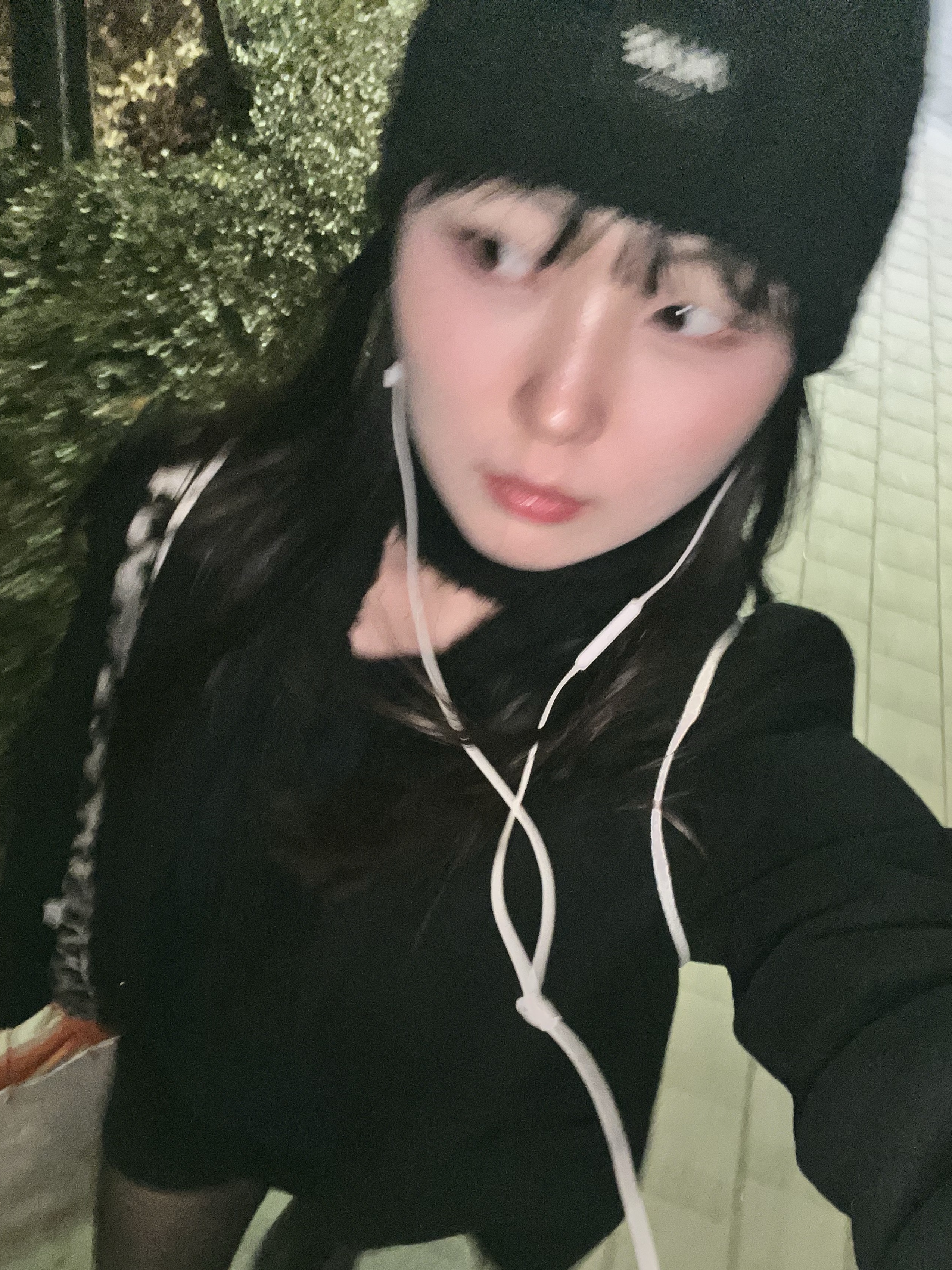 Emis New Leopard Corduroy Eco Bag Gray, Palace P Link Beanie Black - 24FW 착용 스타일 - 2
