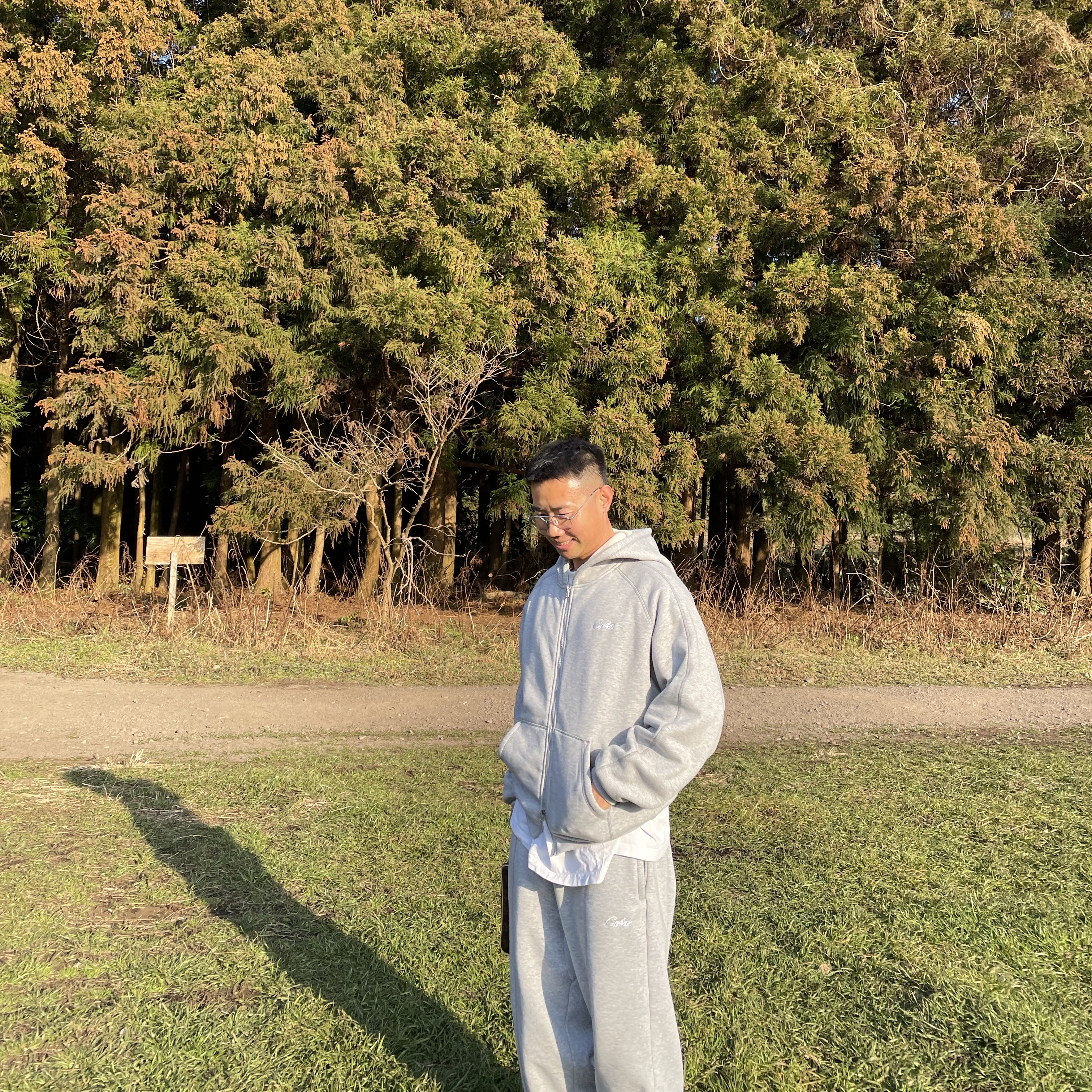 Corteiz HMP Thermal Zip Hoodie Heather Grey, Corteiz HMP Open Hem Pant Heather Grey 착용 스타일 - 2