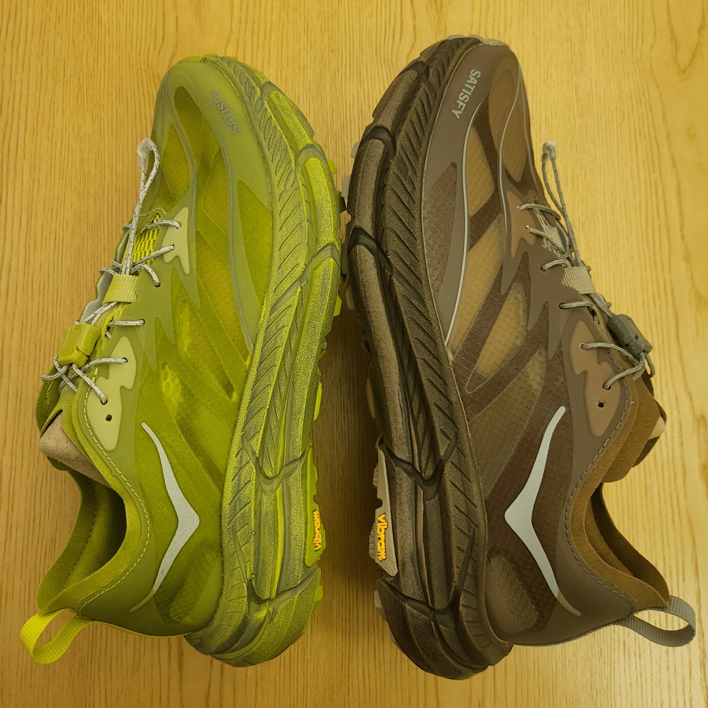 Hoka x Satisfy Mafate Speed 4 Lite Rubber, Hoka x Satisfy Mafate Speed 4 Lite Sulfur 착용 스타일 - 3