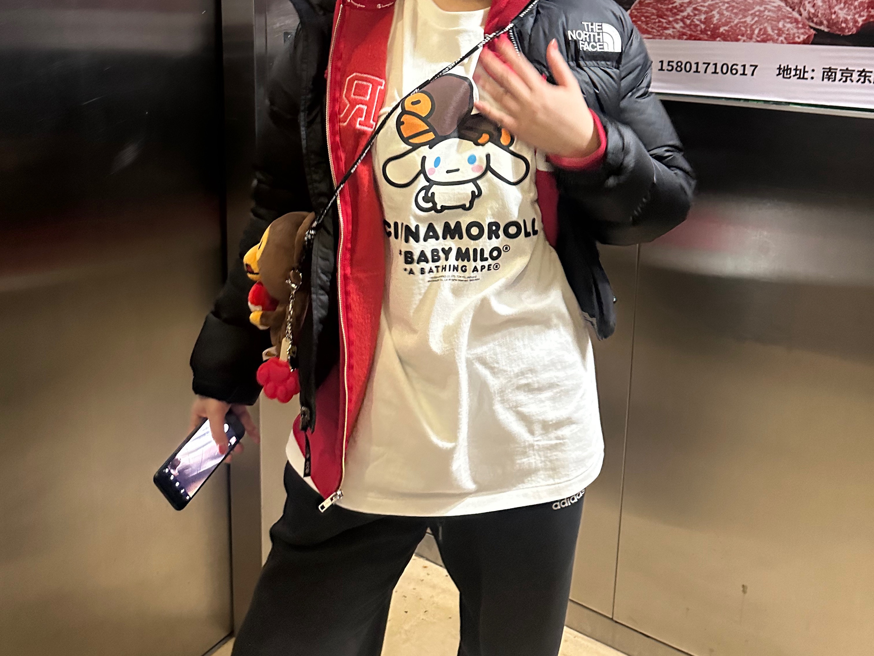 BAPE Baby Milo x Cinnamoroll T-Shirt White 착용 스타일