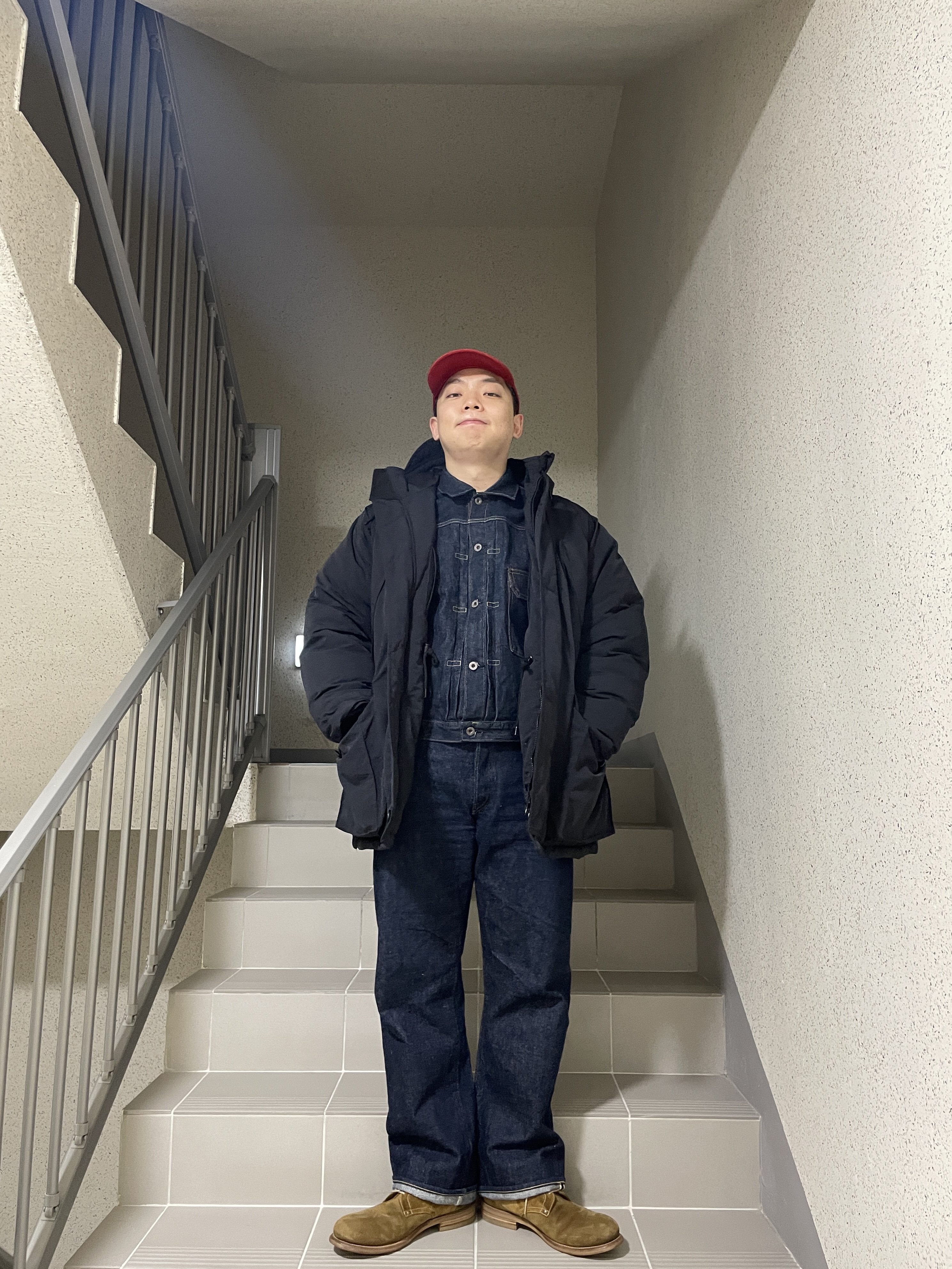 The Real McCoy's Logo Baseball Cap Red 착용 스타일 - 6