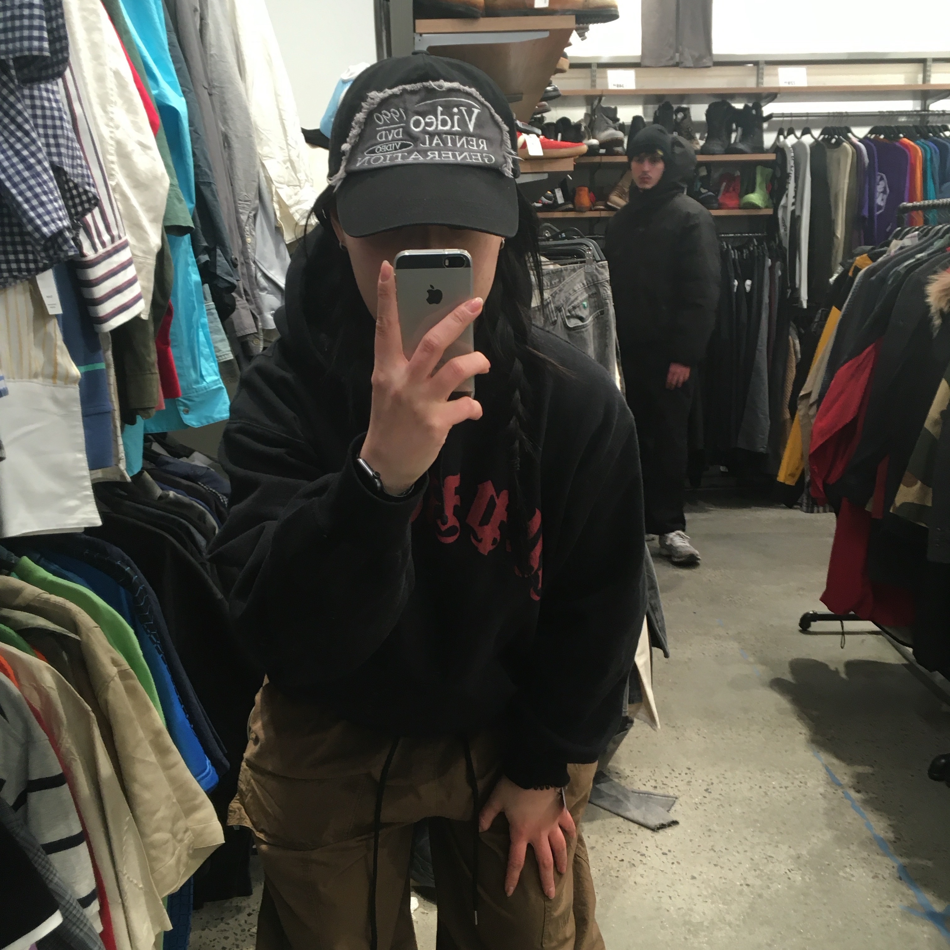 Supreme Printed Arc Hooded Sweatshirt Black - 24FW 착용 스타일