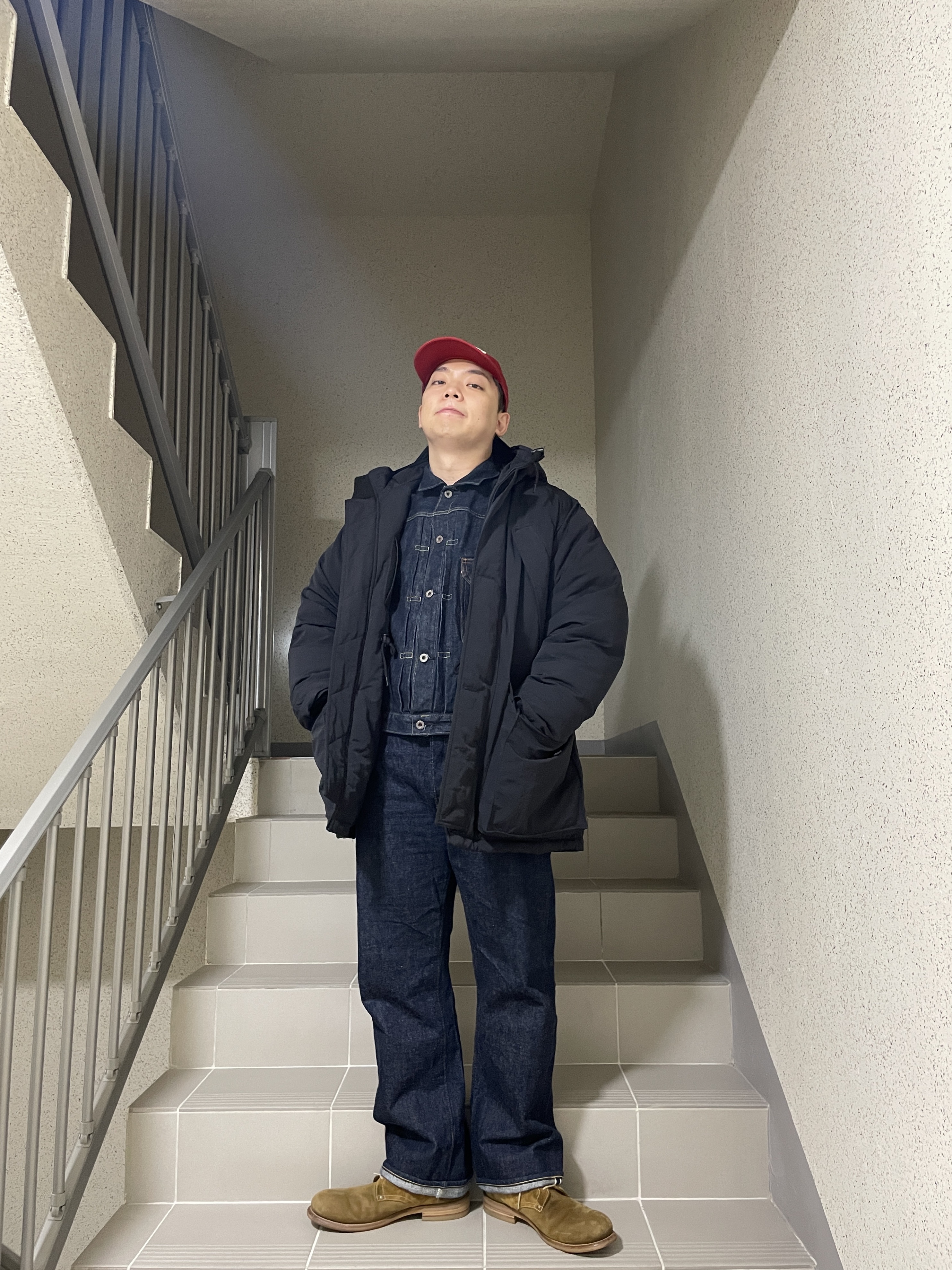 The Real McCoy's Logo Baseball Cap Red 착용 스타일 - 5