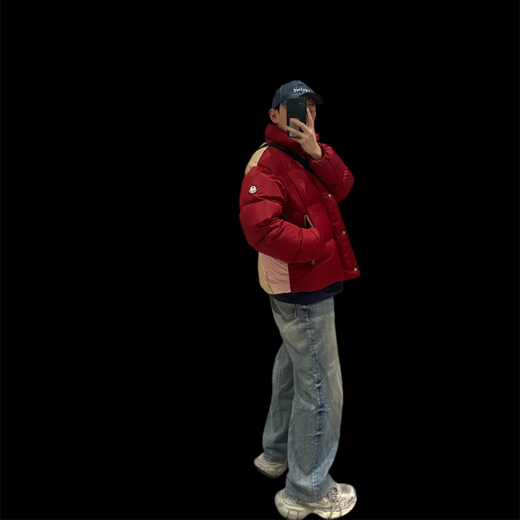 Moncler x Palm Angels Panamint Short Down Jacket Burgundy - 21FW 착용 스타일 - 2