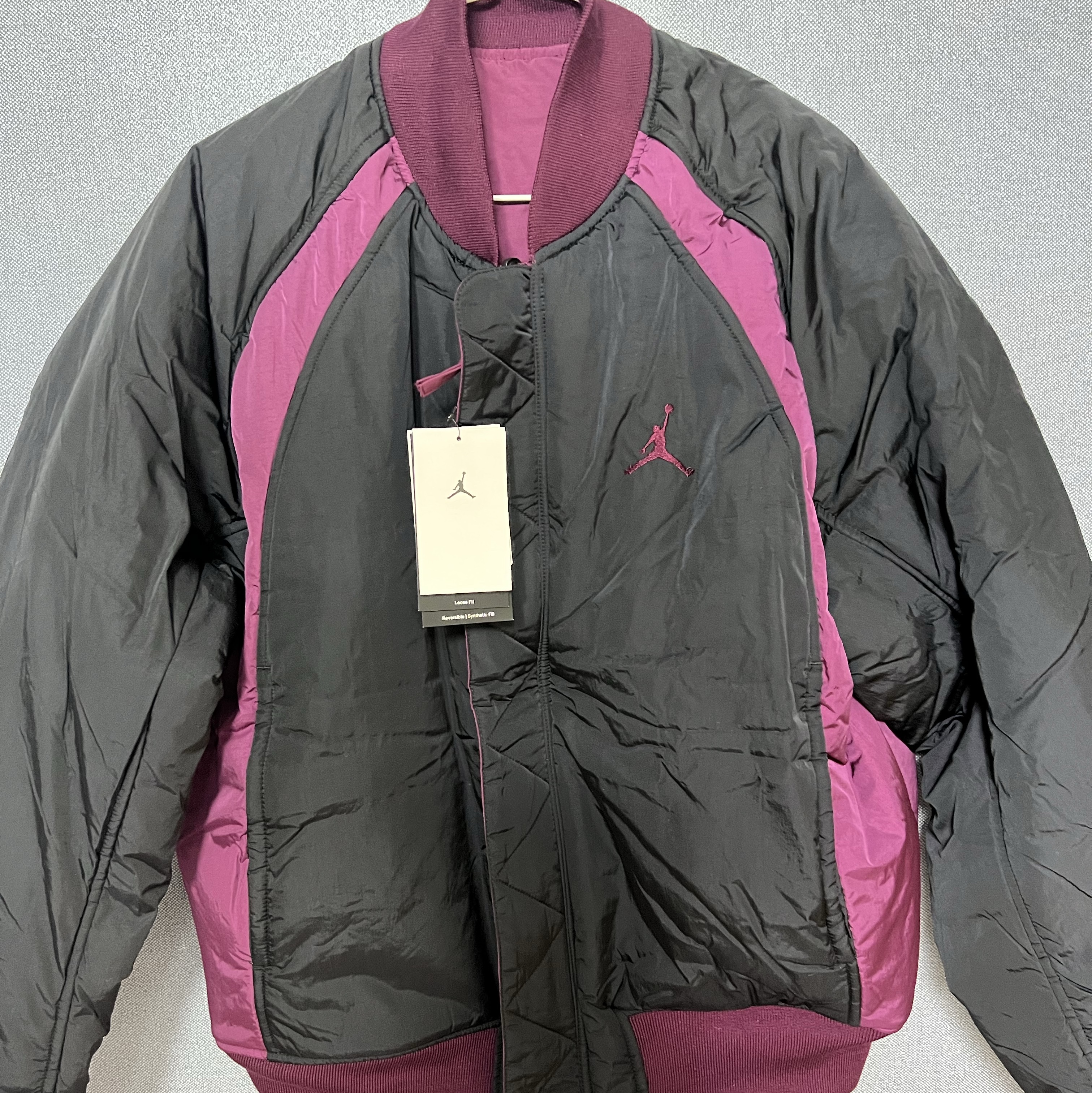 Jordan Essential Statement MA-1 Jacket Bordeaux - Asia 착용 스타일