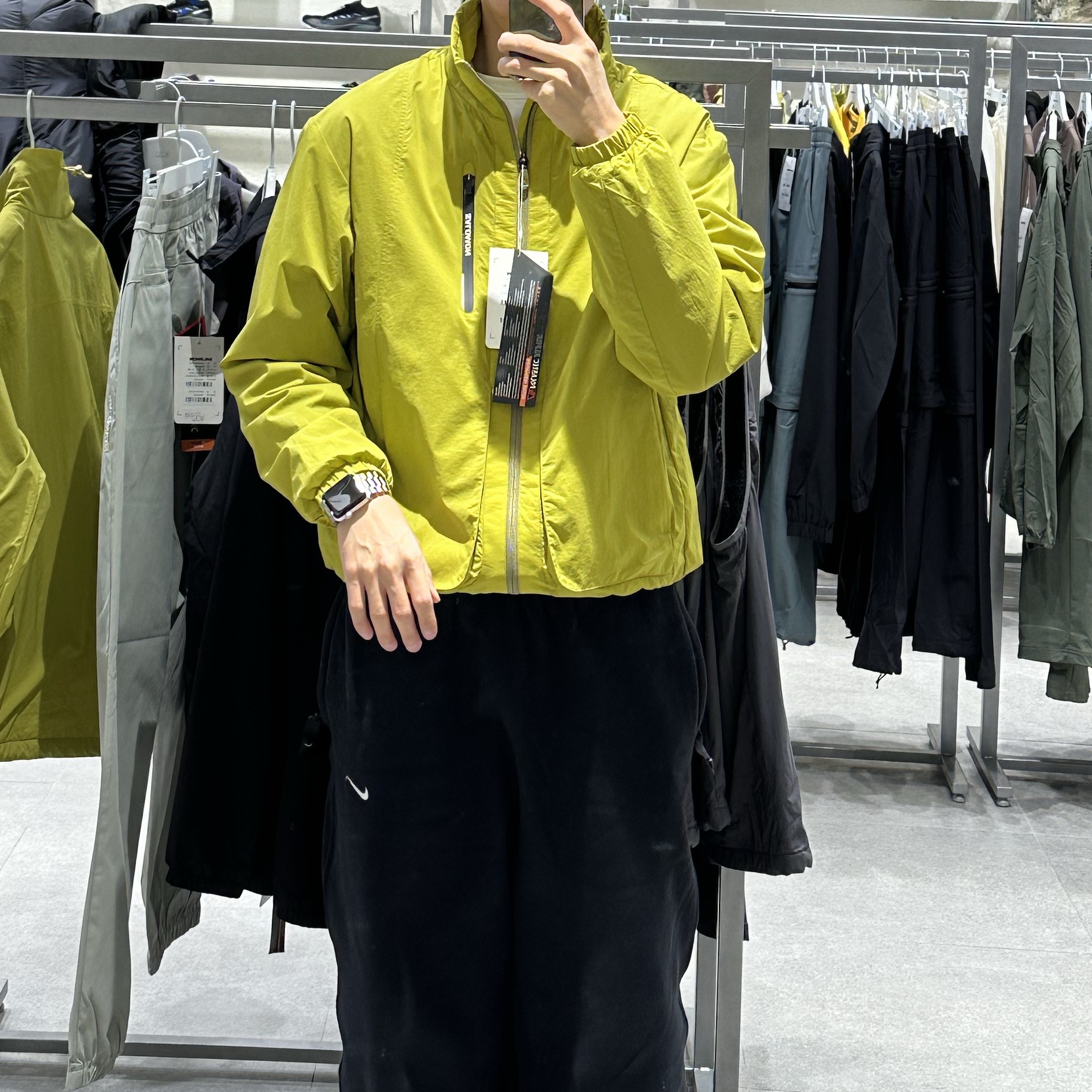 Nike NSW Swoosh Open Hem Fleece Pants Black - Asia 착용 스타일