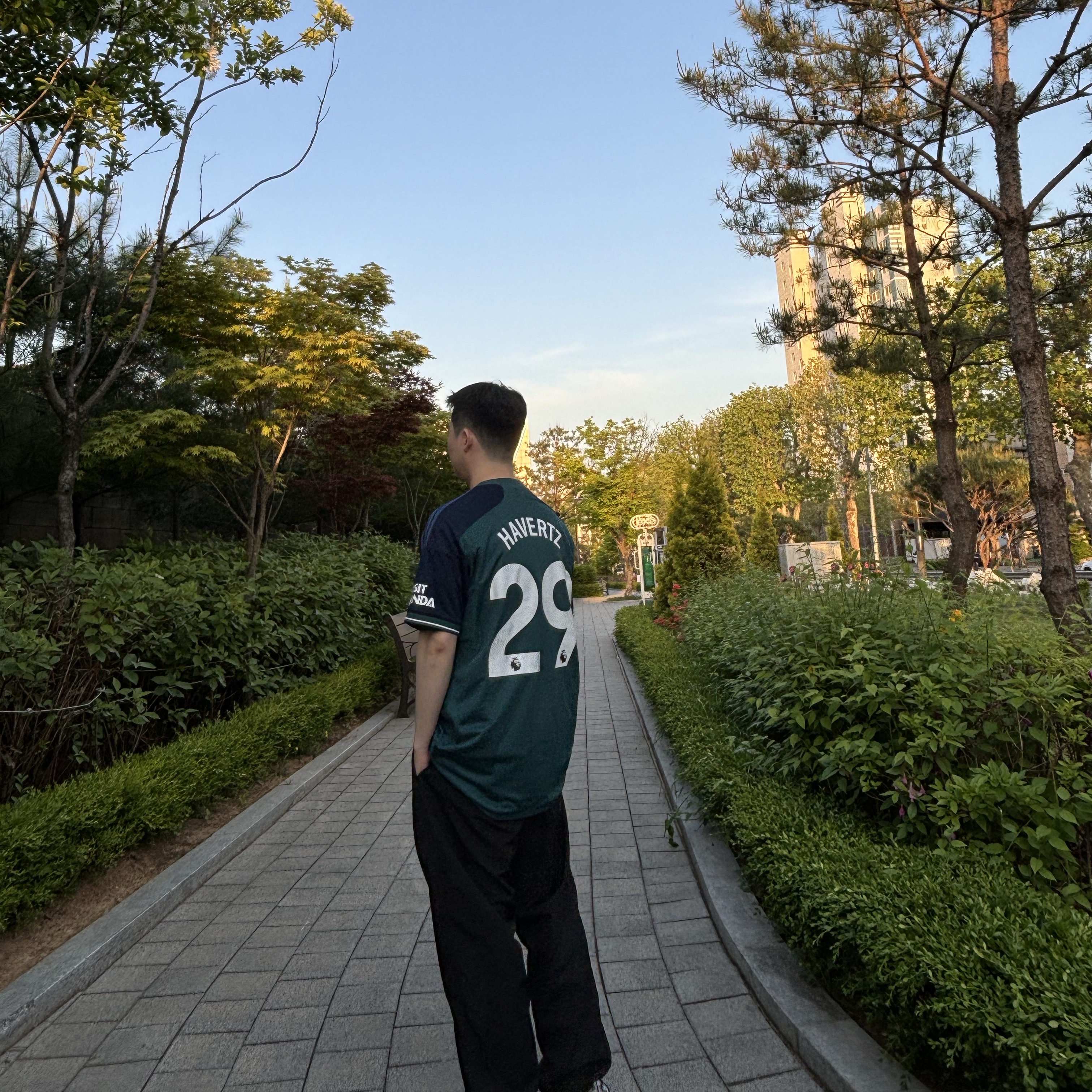 Adidas Arsenal 2023/24 3rd Jersey Rich Green Collegiate Navy - KR Sizing (Non Marking Ver.) 착용 스타일