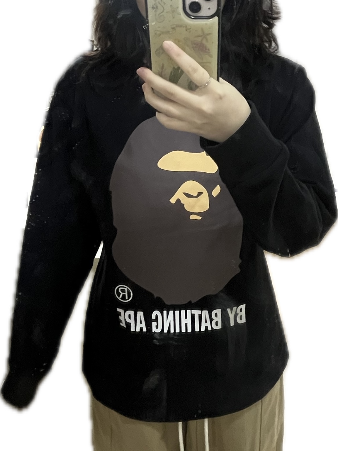 BAPE By Bathing Ape L/S T-Shirt Black 착용 스타일