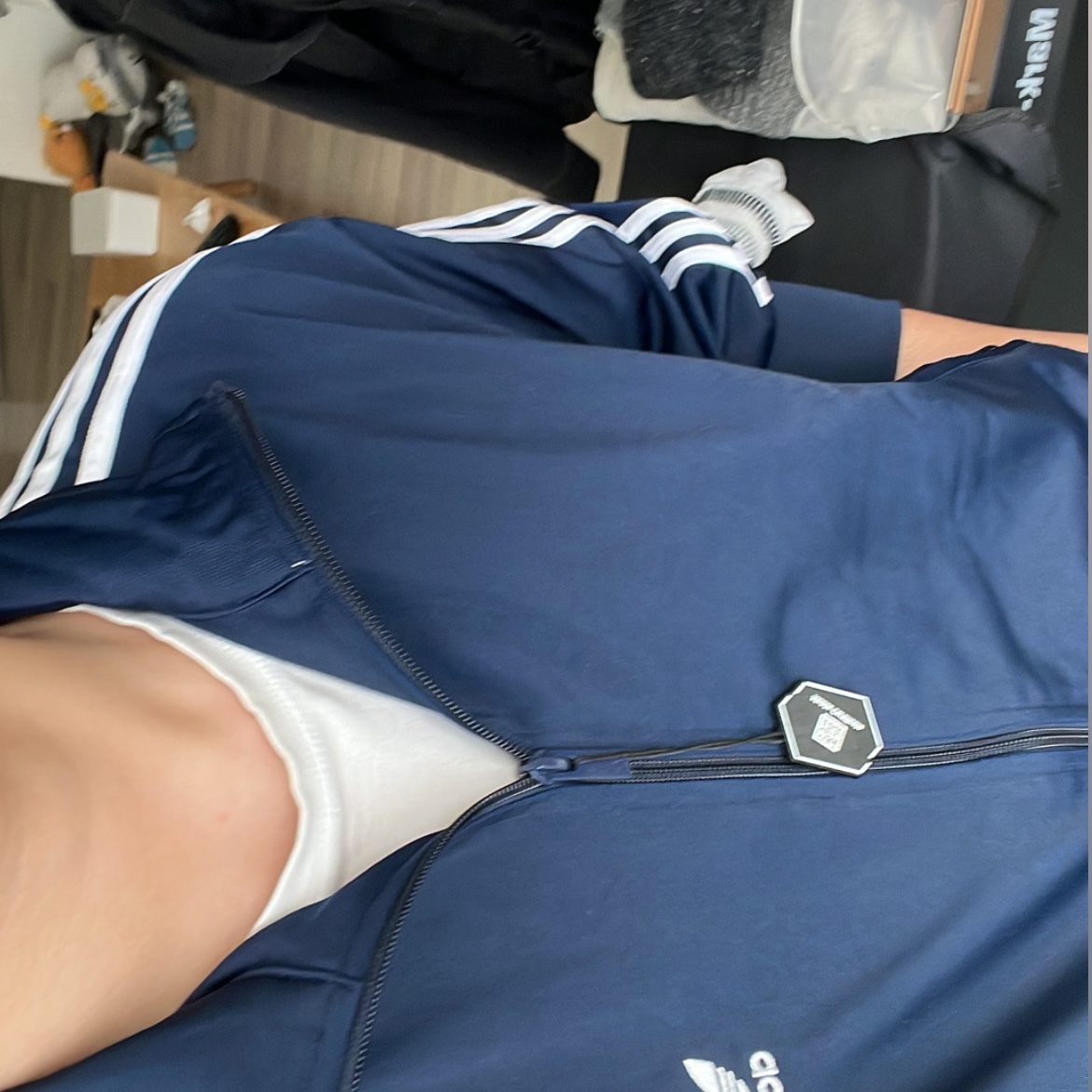 Adidas Adicolor Classic Firebird Track Top Night Indigo - KR Sizing 착용 스타일