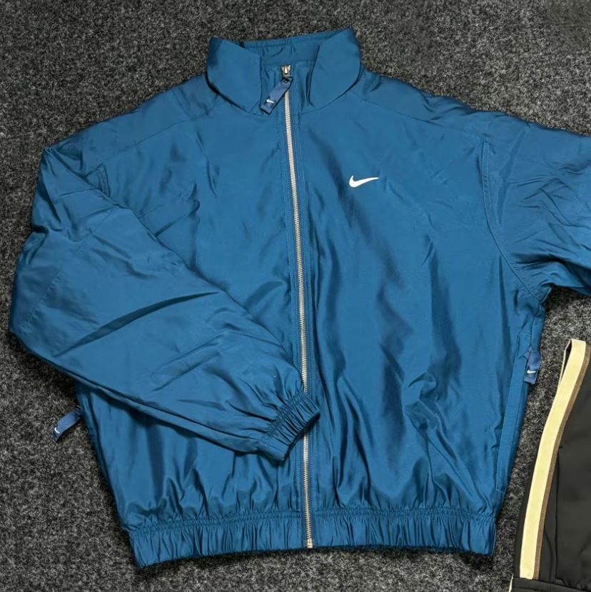 Nike NRG Solo Swoosh Satin Bomber Jacket Valerian Blue - Asia 착용 스타일