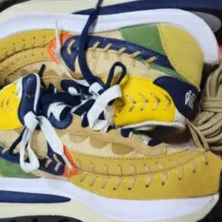 Nike x Sacai x Jean Paul Gaultier VaporWaffle Sesame Blue Void 착용 스타일