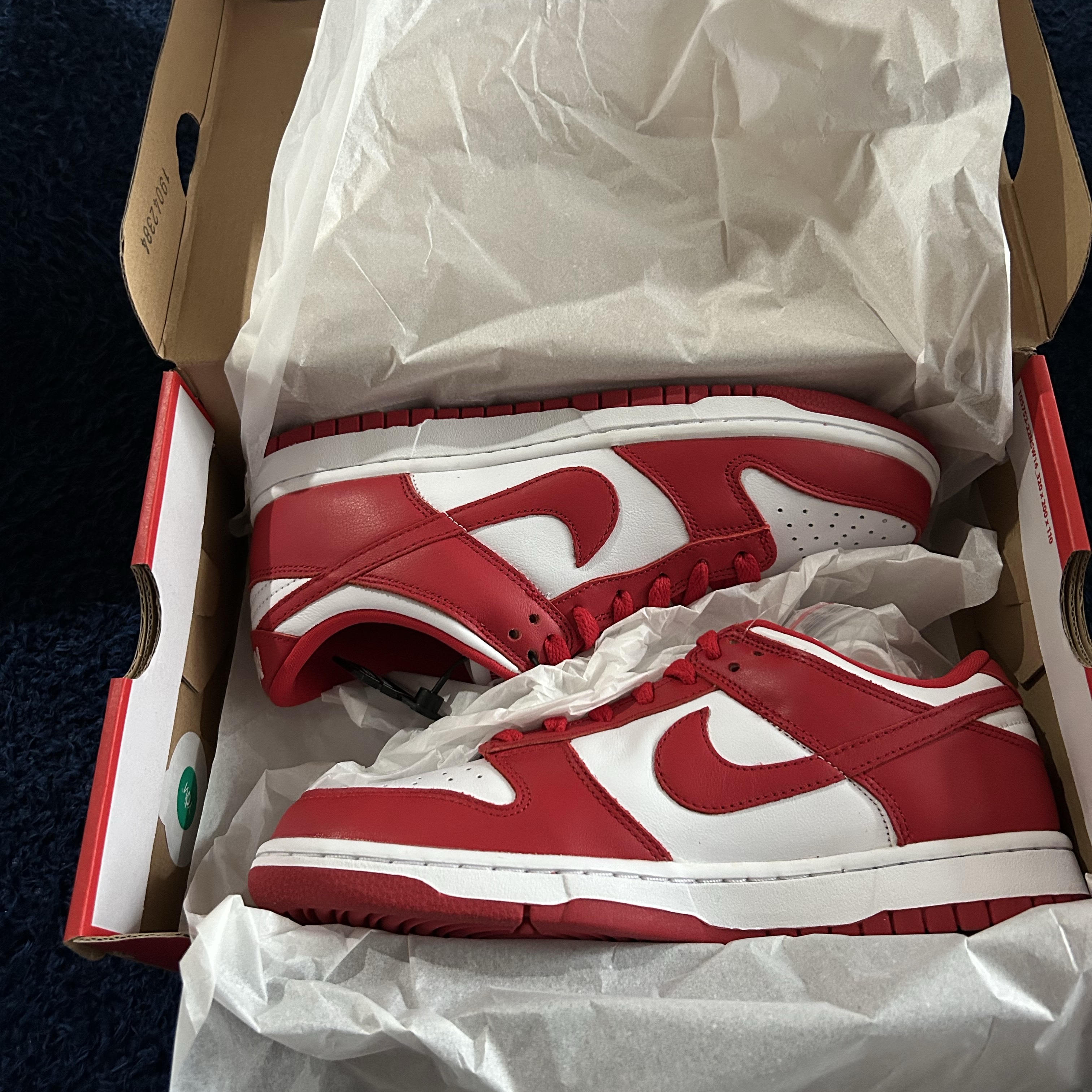 Nike Dunk Low SP White and University Red 2023 착용 스타일