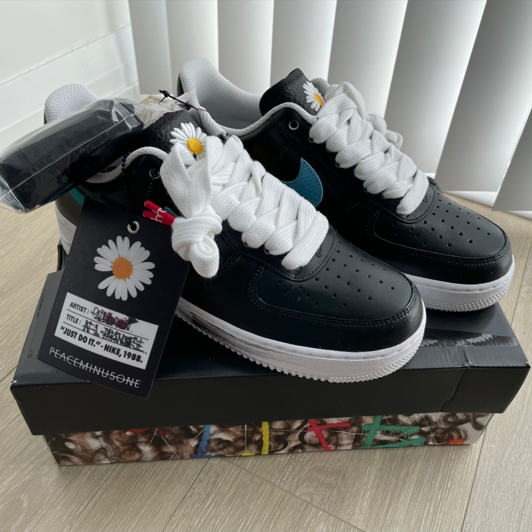 Nike x Peaceminusone Air Force 1 Low Para-Noise 3.0 Black and Multicolor 착용 스타일