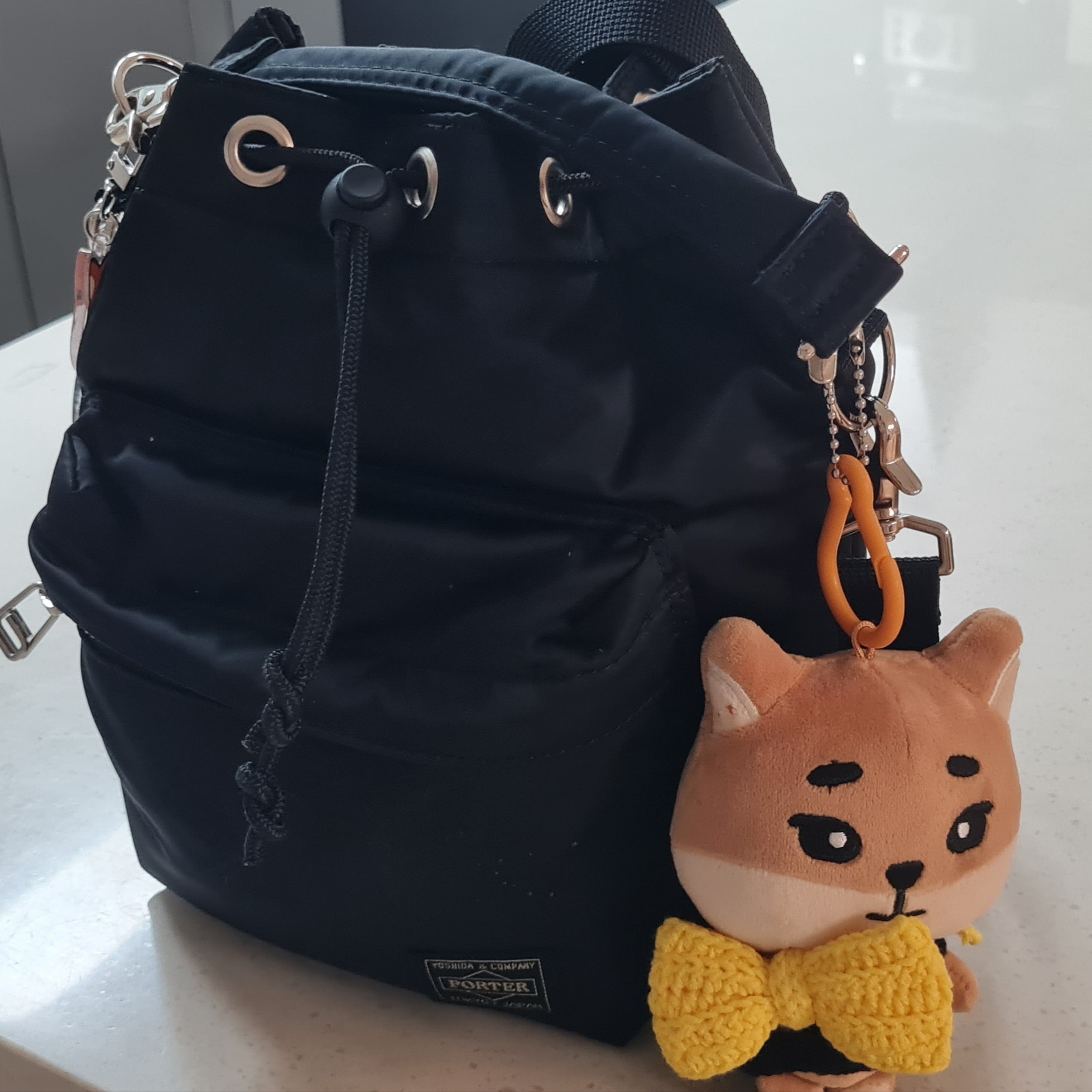 Porter Balloonsac Black 착용 스타일