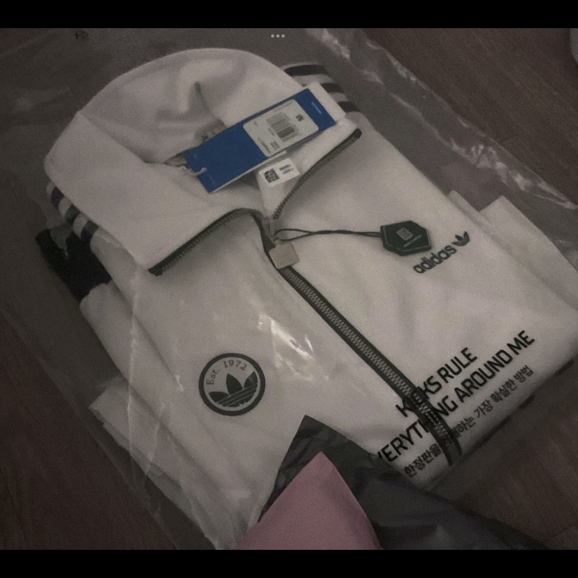 (W) Adidas Firebird Badge Track Top Cloud White - KR Sizing 착용 스타일 - 2