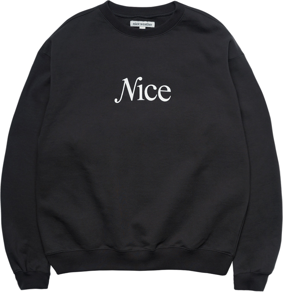 S40740 사용 X Nice Weather SIGNATURE CREWNECK DARK GRAY